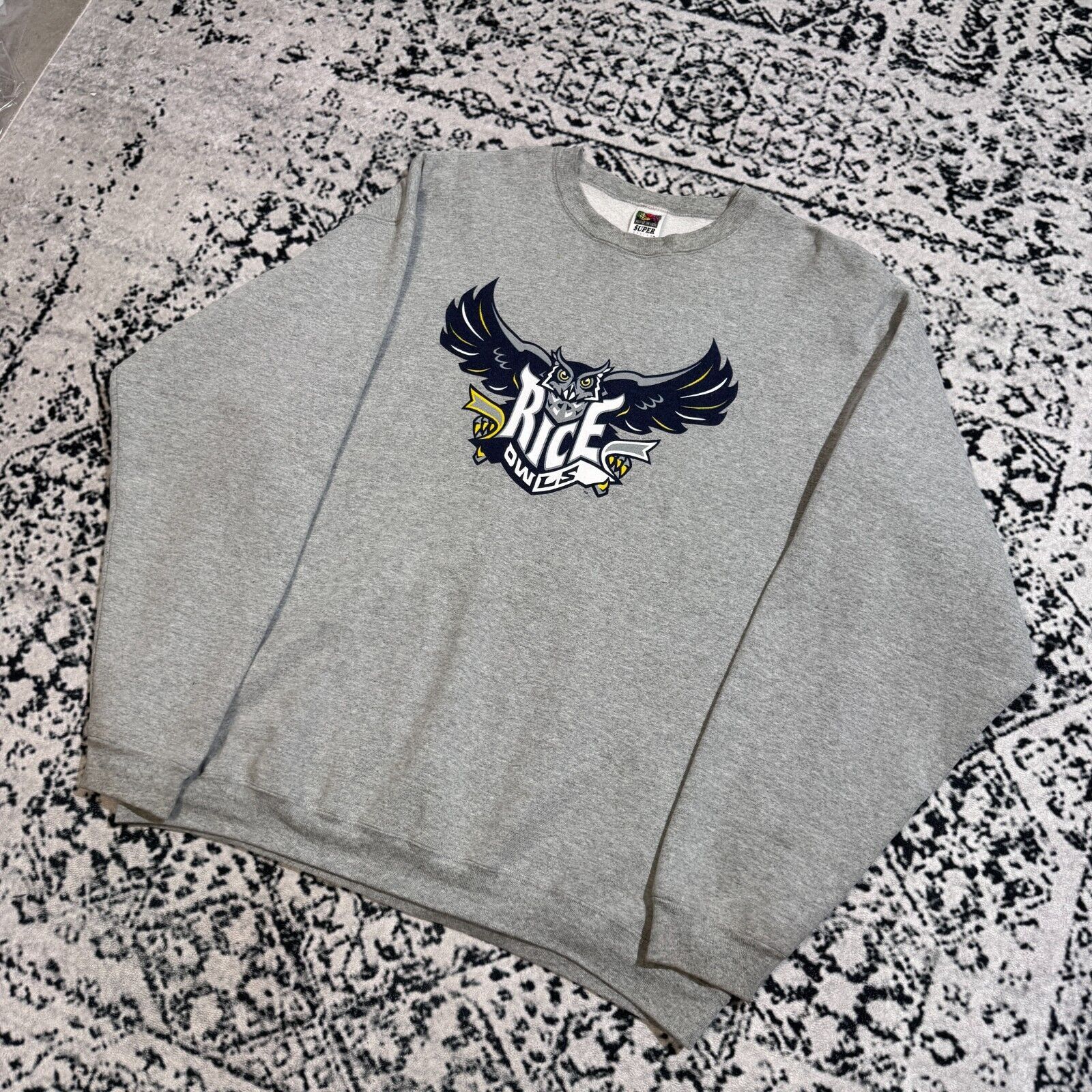 Vintage Vintage Gray Cotton Crewneck Size XXL Rice Owls University Size US XXL / EU 58 / 5 - 2 Thumbnail