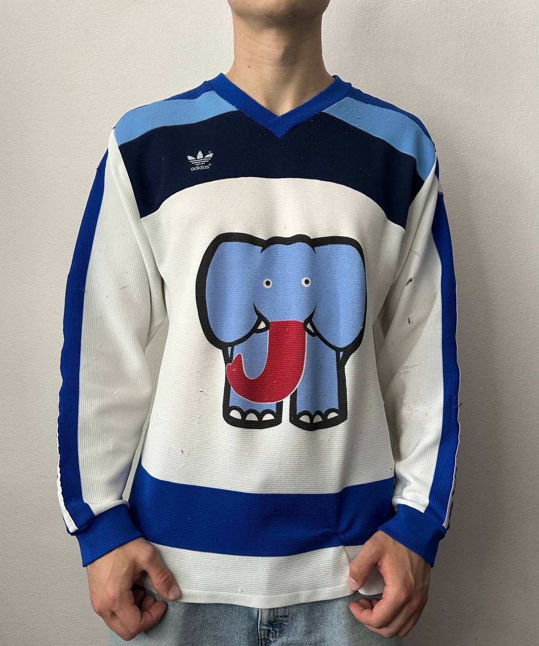 Adidas Vintage Adidas Fribourg Jumbo Elephant Hockey Jersey 80s Size US XL / EU 56 / 4 - 19 Thumbnail