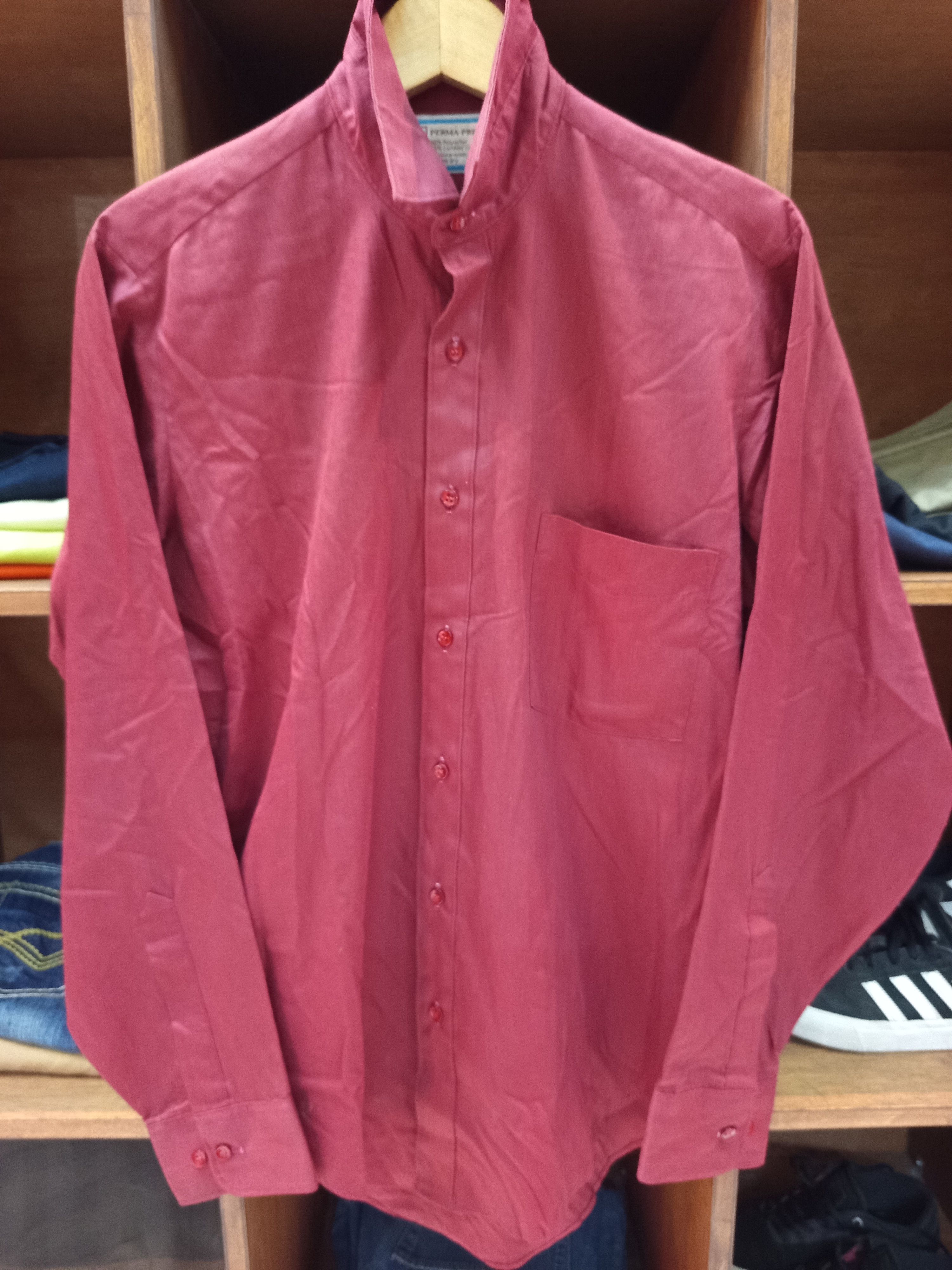 Sears 1970s Sears Perma Prest Burgundy Shirt Size US M / EU 48-50 / 2 - 4 Thumbnail