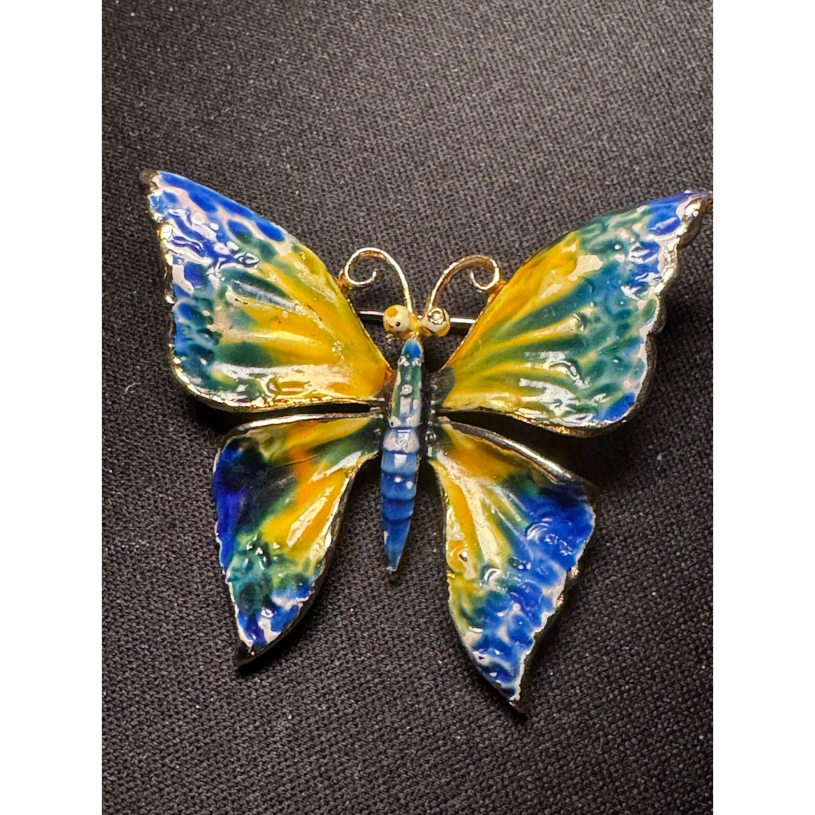 Other Vintage Weiss Green Blue Yellow Enamel Butterfly Brooch Size ONE SIZE - 2 Thumbnail