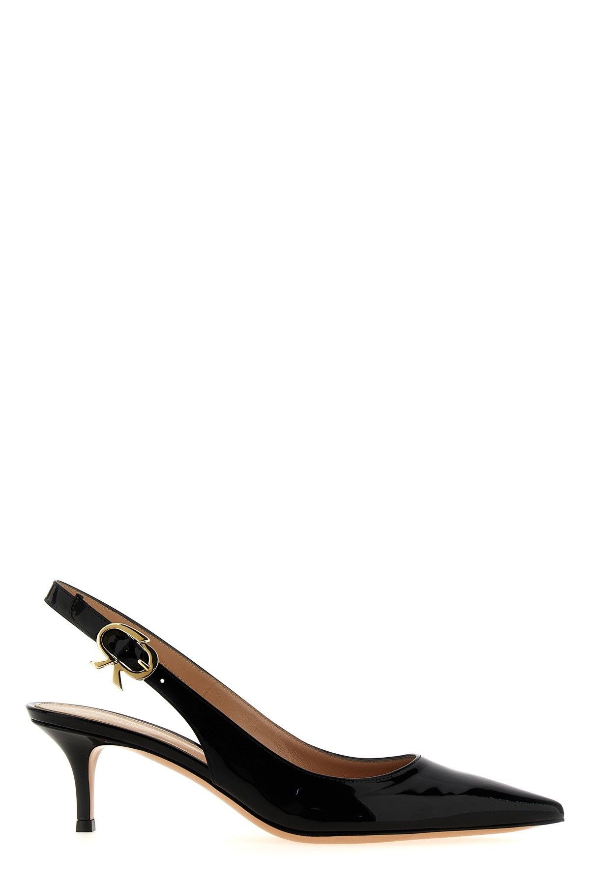 image of Gianvito Rossi Patent Leather Slingback Shoes in Black, Women's (Size 6)