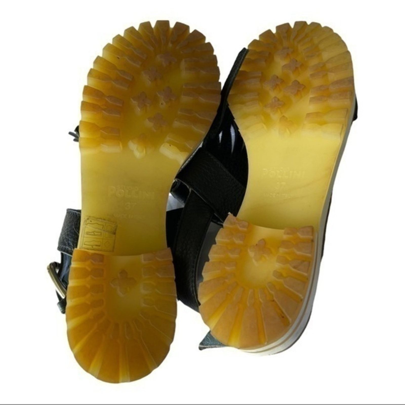 Pollini Studio Pollini Black Platform Leather Sandals Fringe Size 37 Size US 7 / IT 37 - 4 Thumbnail
