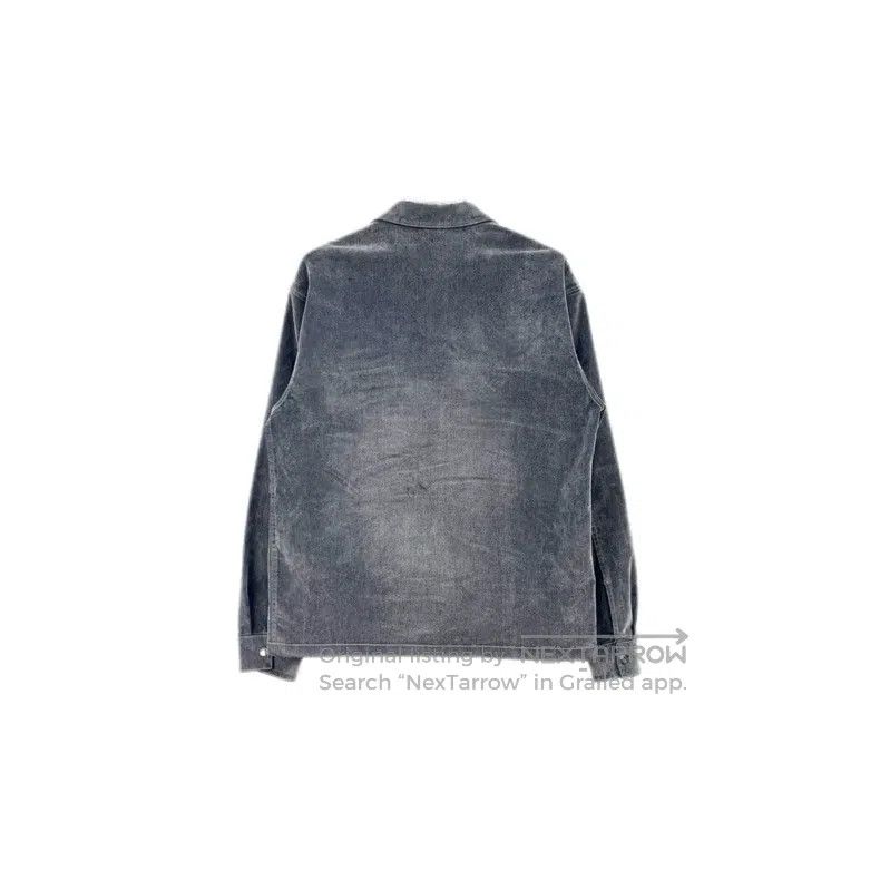 Dior Dior Gray classic logo velvet satin denim jacket Size US M / EU 48-50 / 2 - 2 Thumbnail