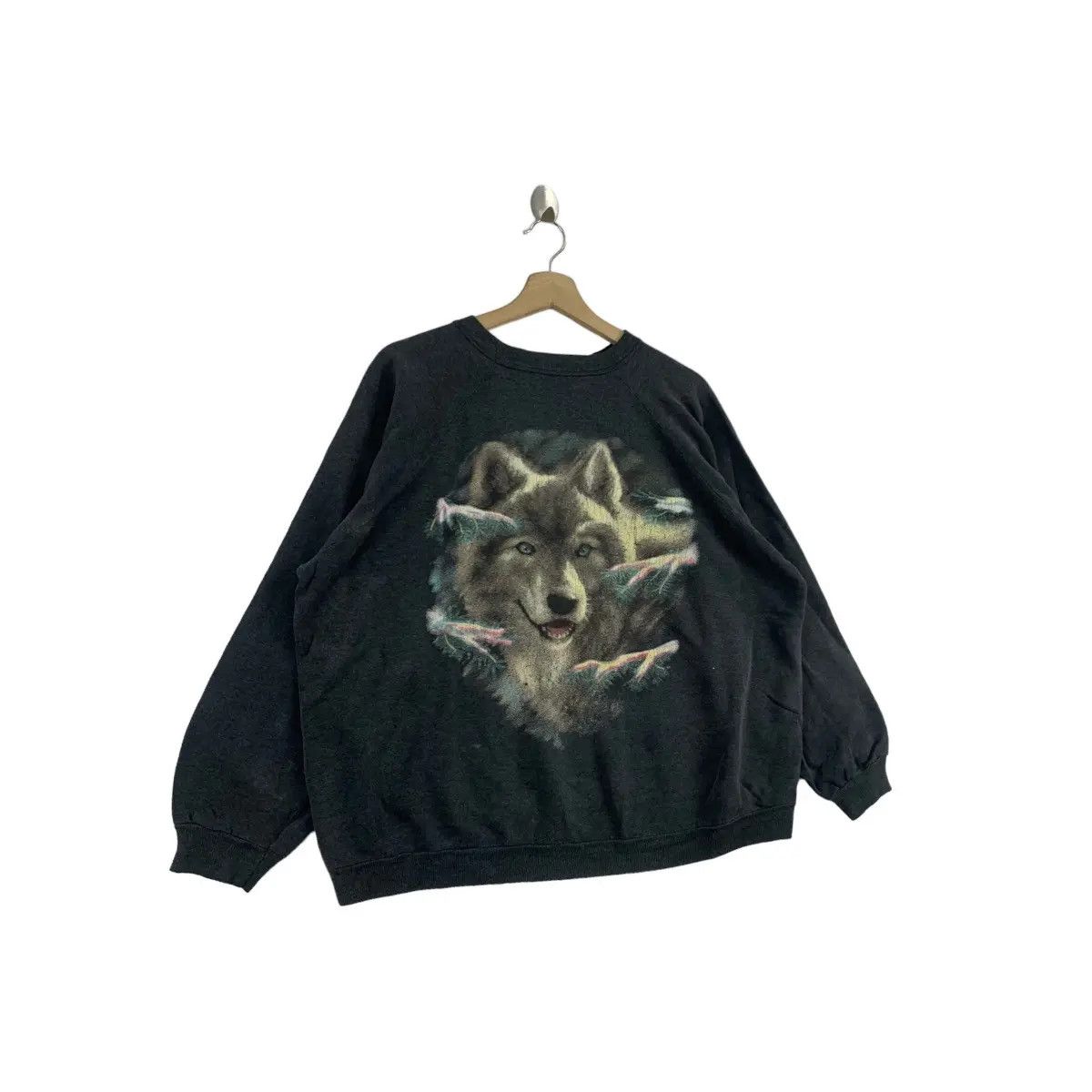 Vintage Vintage 90’ SIBERIAN HUSKY DOG Wolf Pet Painting Sweatshirt Size XL / US 12-14 / IT 48-50 - 3 Thumbnail
