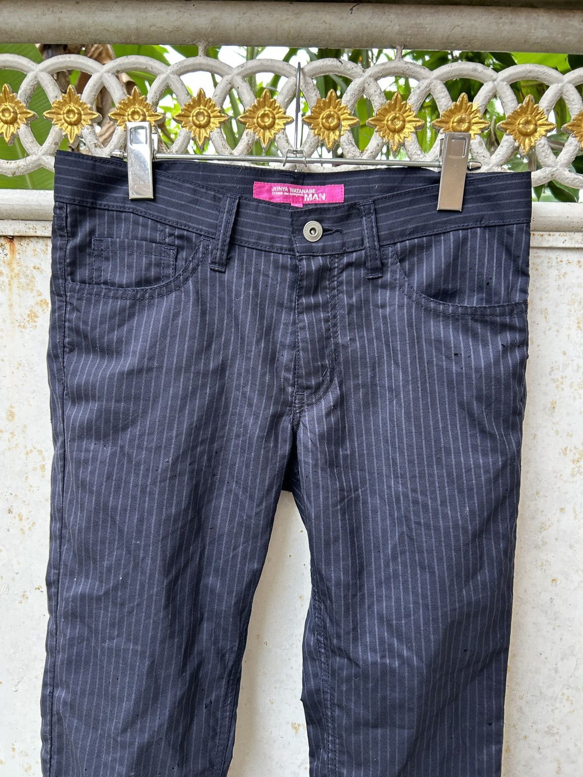 Junya Watanabe Junya Watanabe Man COMME des GARCONS MAN Pink Striped Pants Size US 30 / EU 46 - 2 Thumbnail