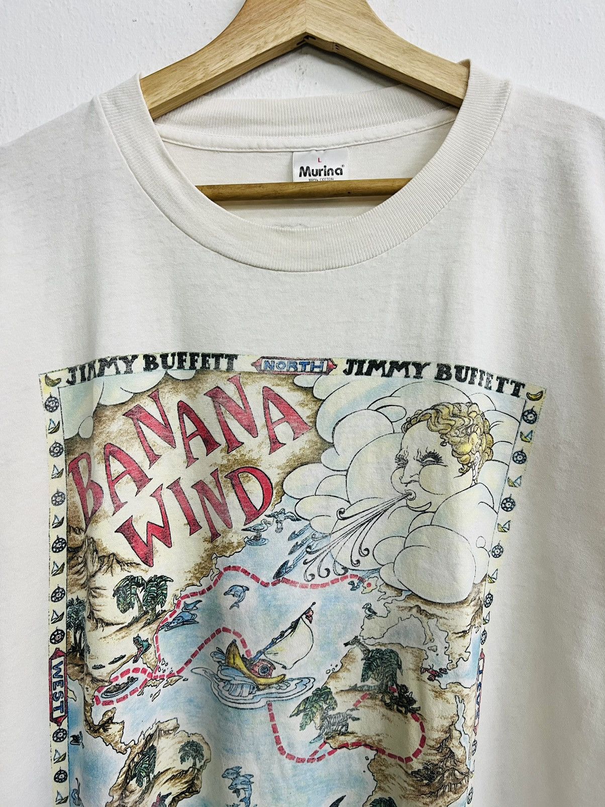 Band Tees × Nike × Vintage VINTAGE JIMMY BUFFET 1996 BANANA WIND TOUR TEE Size US L / EU 52-54 / 3 - 4 Thumbnail