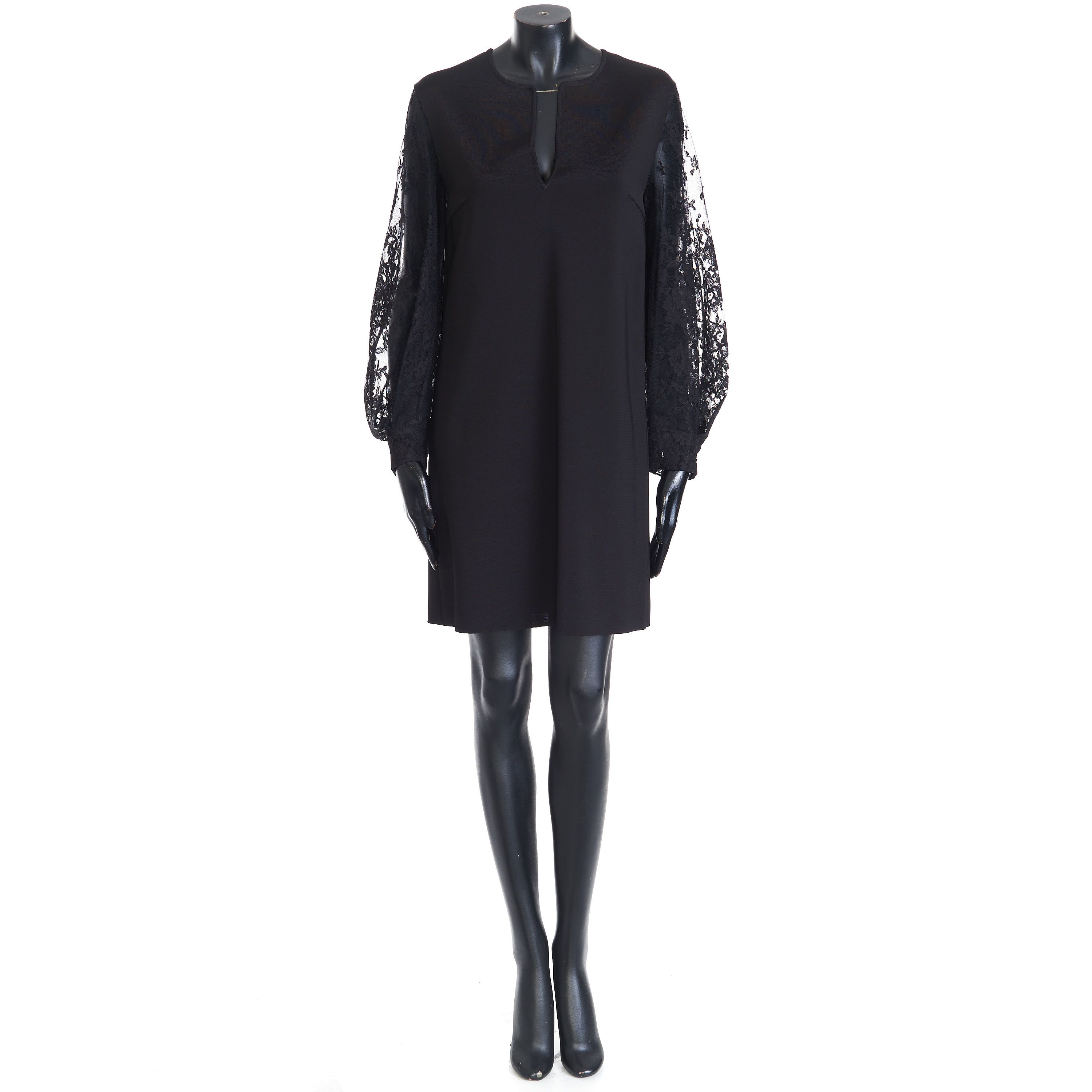 Givenchy Little Black Mini Dress - Floral Lace Sleeve Size S / US 4 / IT 40 - 1 Thumbnail