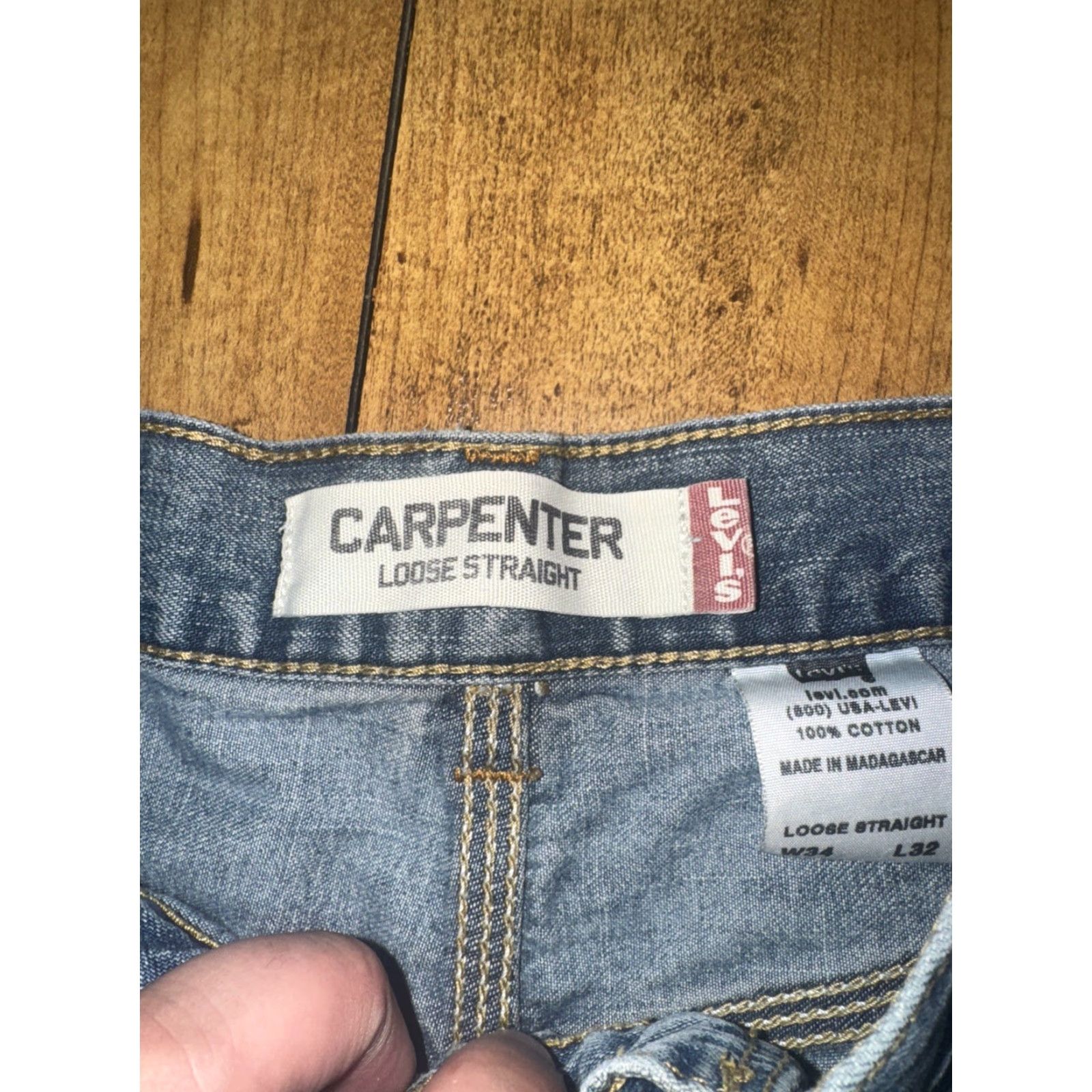 Levi's VINTAGE Levi’s Carpenter Jeans 36x30 Loose Fit Baggy Workwear Utility Y2K Jeans Mens Blue 90s Skate Streetwear Grunge Hip Hop Workwear Size US 36 / EU 52 - 4 Thumbnail