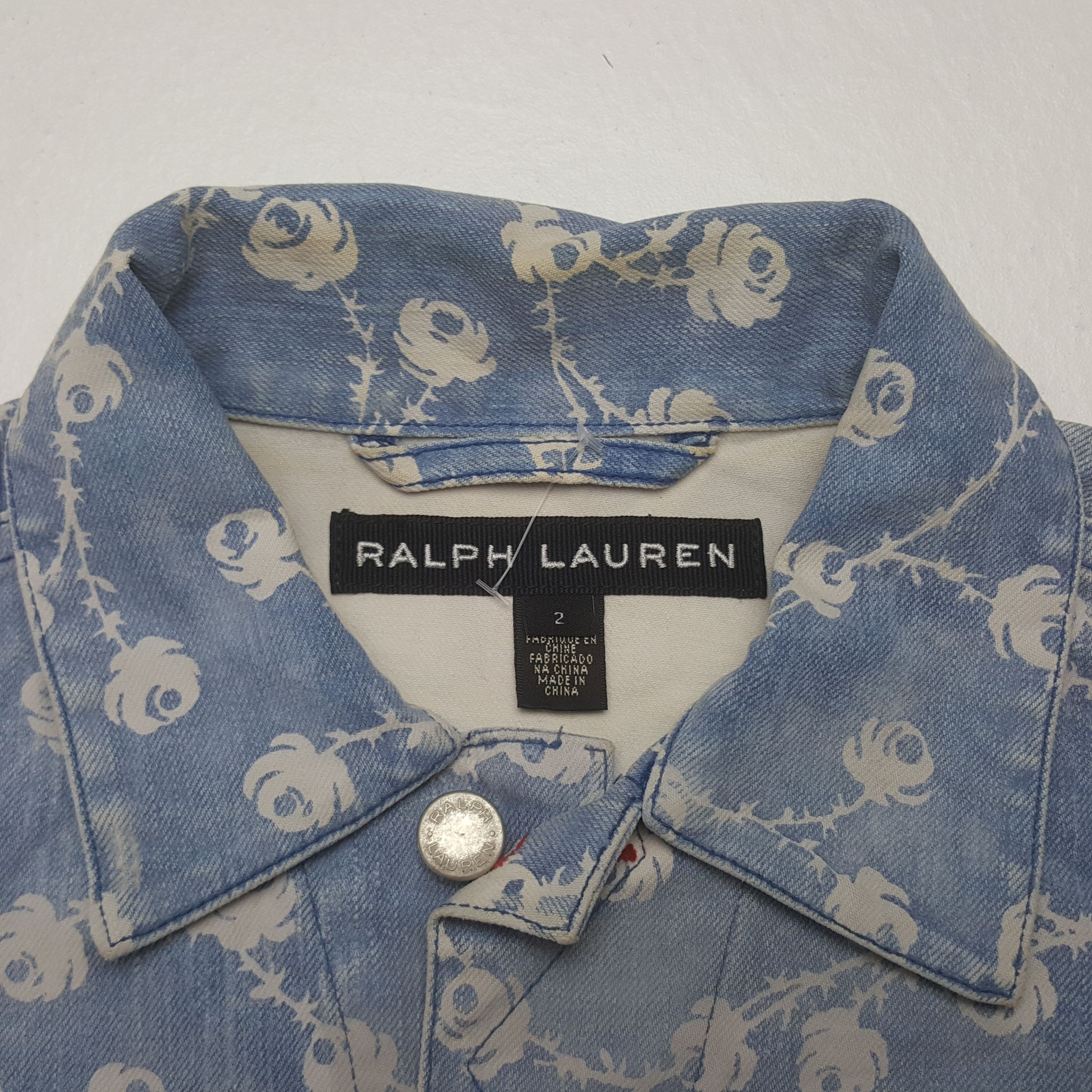 Ralph Lauren Vintage Ralph Lauren American Flowers Denim Jacket C303N14 Size XXS / US 00 / IT 34 - 5 Thumbnail