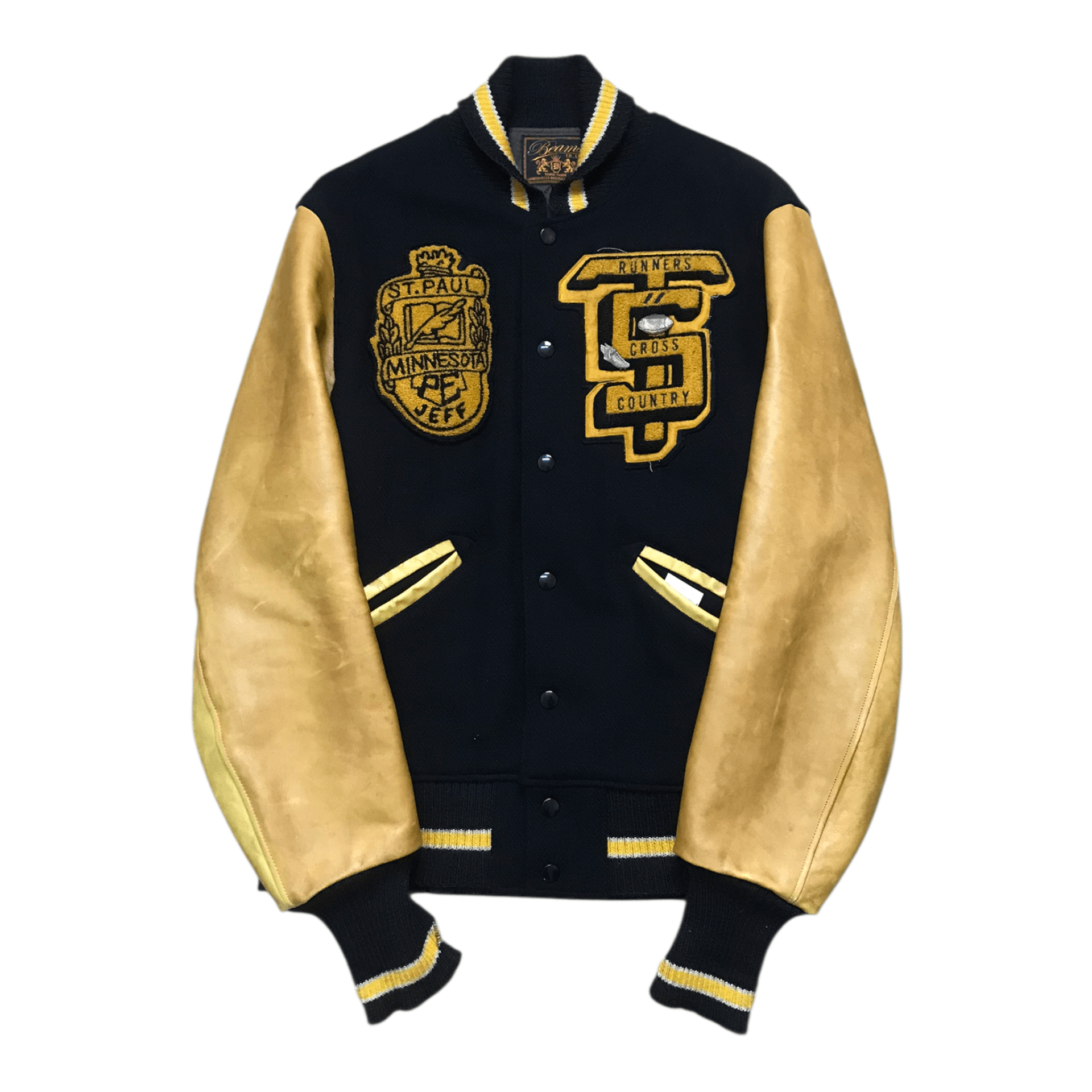 Beams Plus Beam Wool Sleeve Leather Varsity Jacket Size US M / EU 48-50 / 2 - 7 Thumbnail
