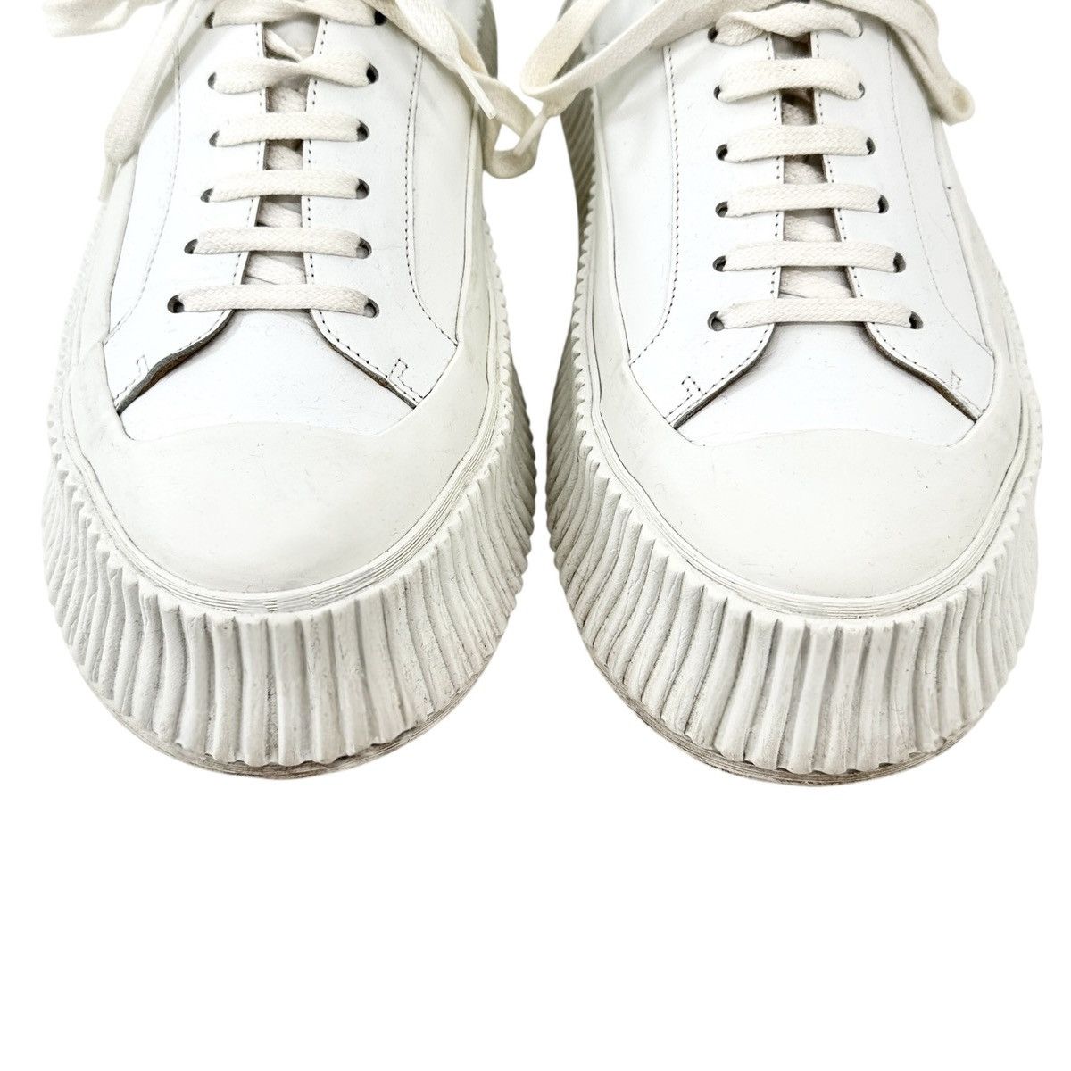 Jil Sander "Olona" White Leather Platform Sneakers sz 41 Size US 8 / EU 41 - 5 Thumbnail