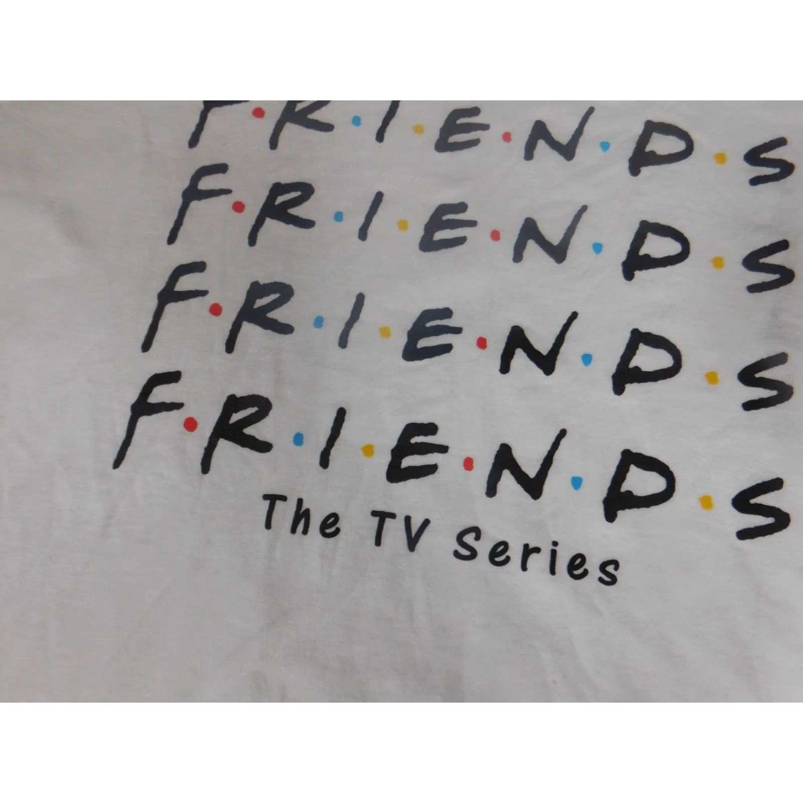 Vintage Friends Mens T-Shirt XL White Crew Neck Short Sleeve Logo Cotton Blend Polyester, Solid, Regular Fit, TV Sitcom, Friends Size US XL / EU 56 / 4 - 4 Thumbnail