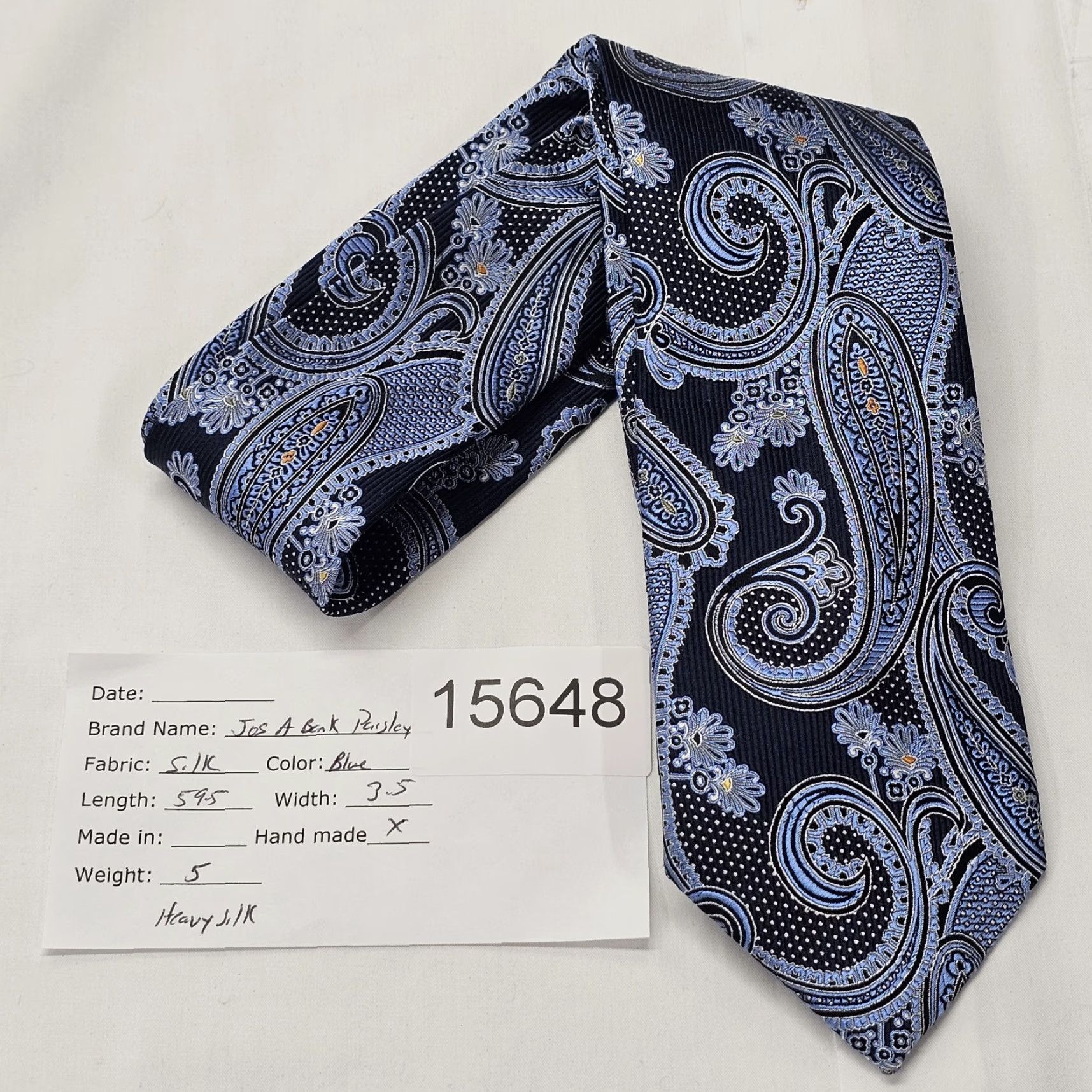 Jos. A. Bank VINTAGE JOS. A. Bank Signature Collection Men's 100% Silk Necktie Blue Paisley Office Shirt? Size ONE SIZE - 5 Thumbnail