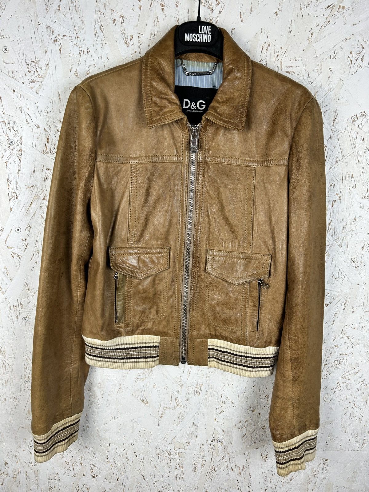 Dolce & Gabbana Vintage Dolce & Gabbana Brown Leather Aviator Bomber Jacket Size M / US 6-8 / IT 42-44 - 1 Thumbnail