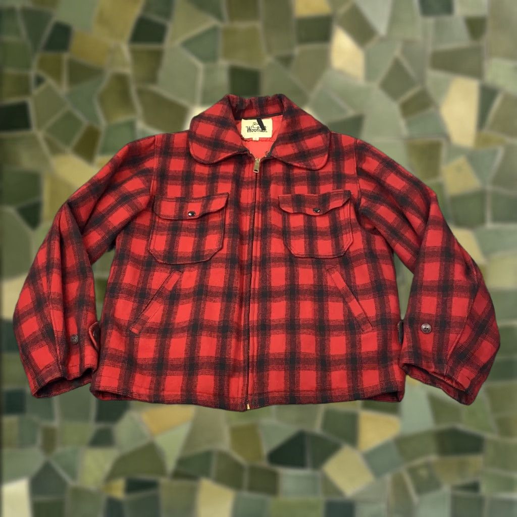 Vintage Woolrich Men's Jacket 40 Wool Buffalo Plaid Outdoor Bomber