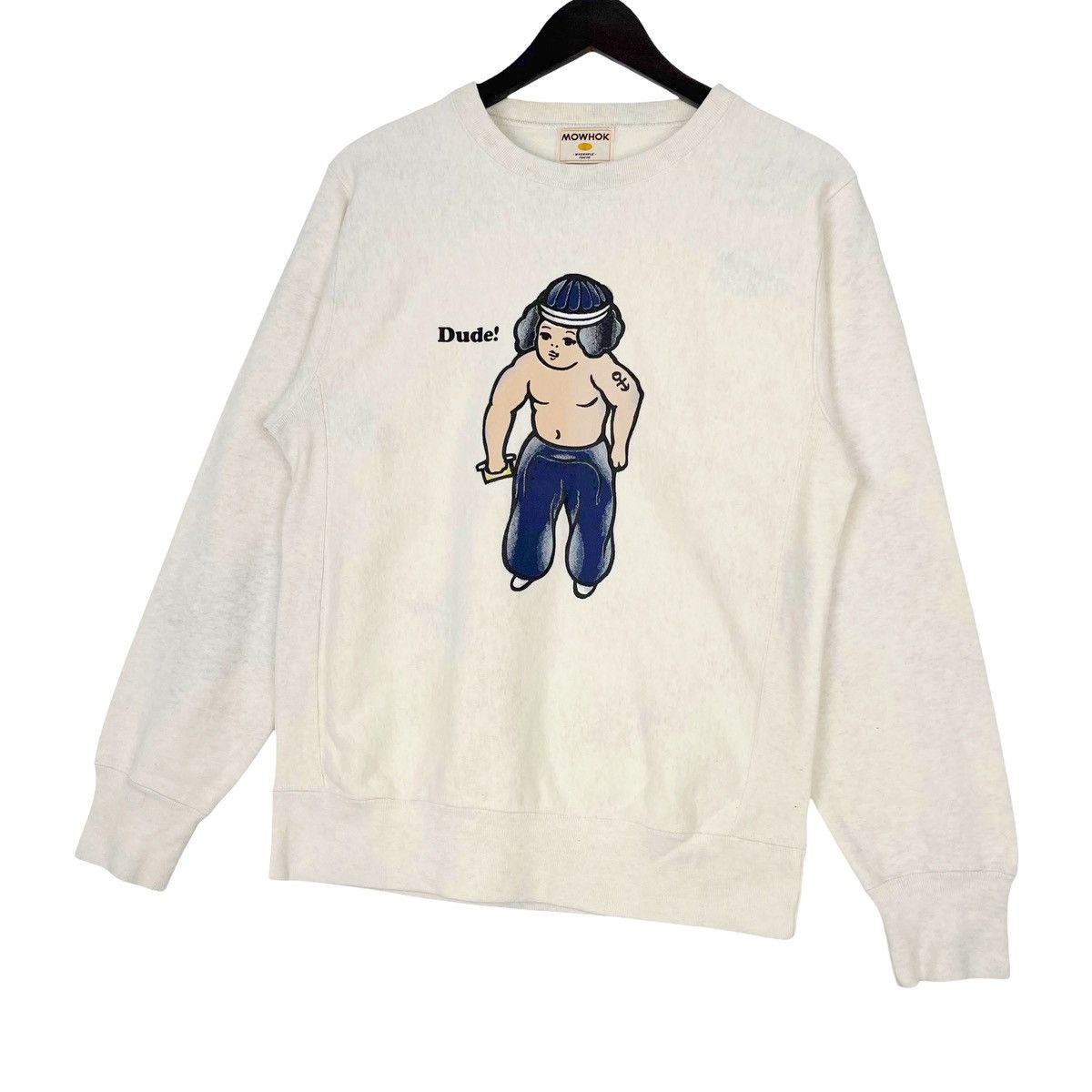 Vintage Vintage Mowhok White Pullover Jumper M Size US L / EU 52-54 / 3 - 2 Thumbnail