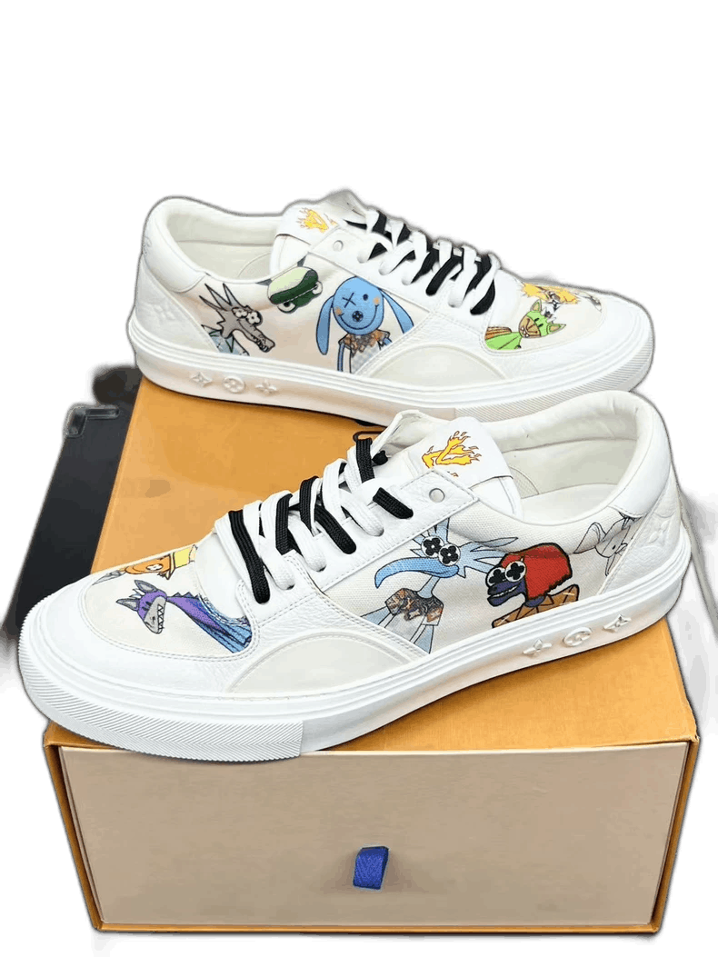 Louis Vuitton LV cartoon pattern lowtop sneakers Size US 10 / EU 43 - 1 Thumbnail