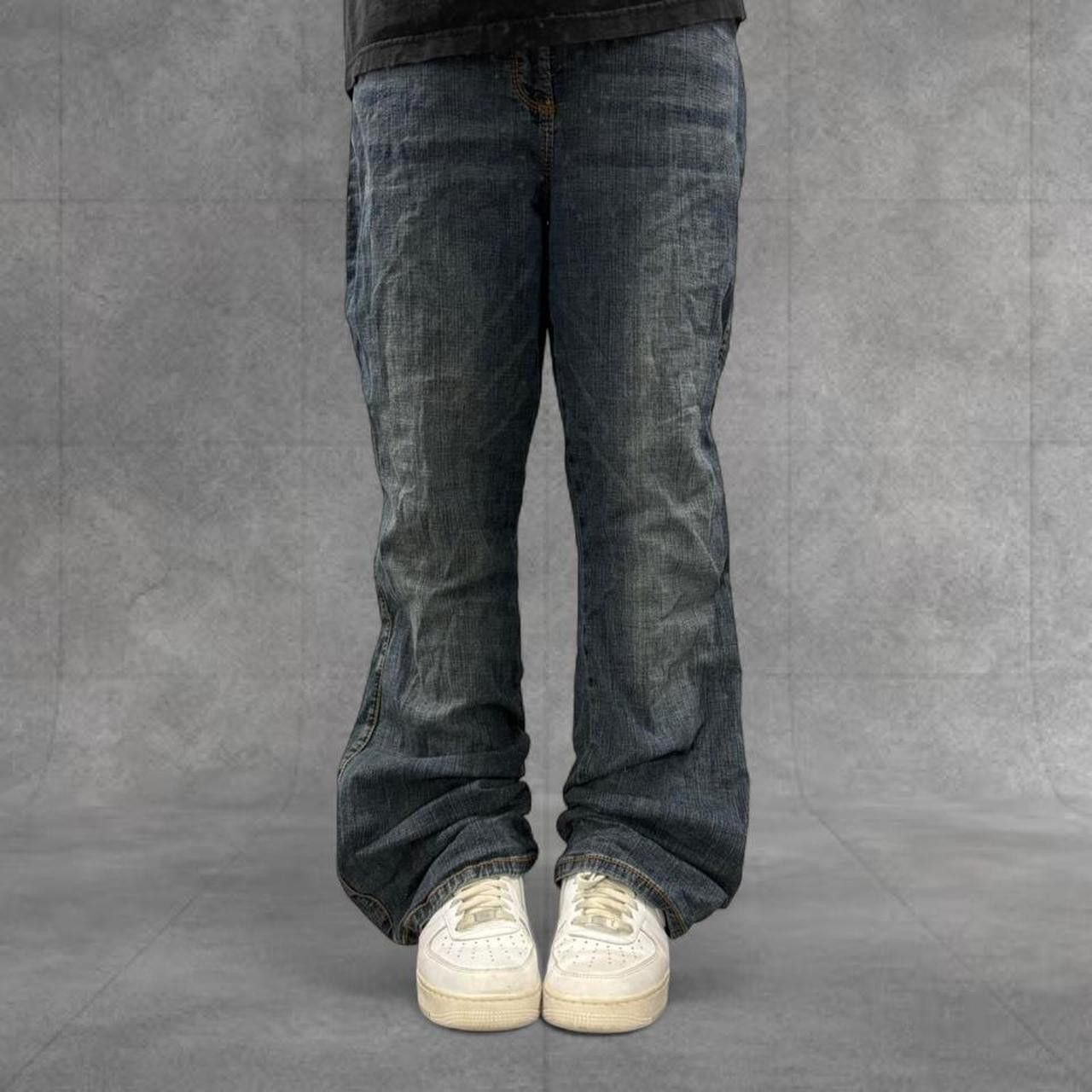 Vintage Crazy Vintage Y2K/2000s Flare Grunge Dark Wash Denim Jeans! Size US 36 / EU 52 - 1 Thumbnail