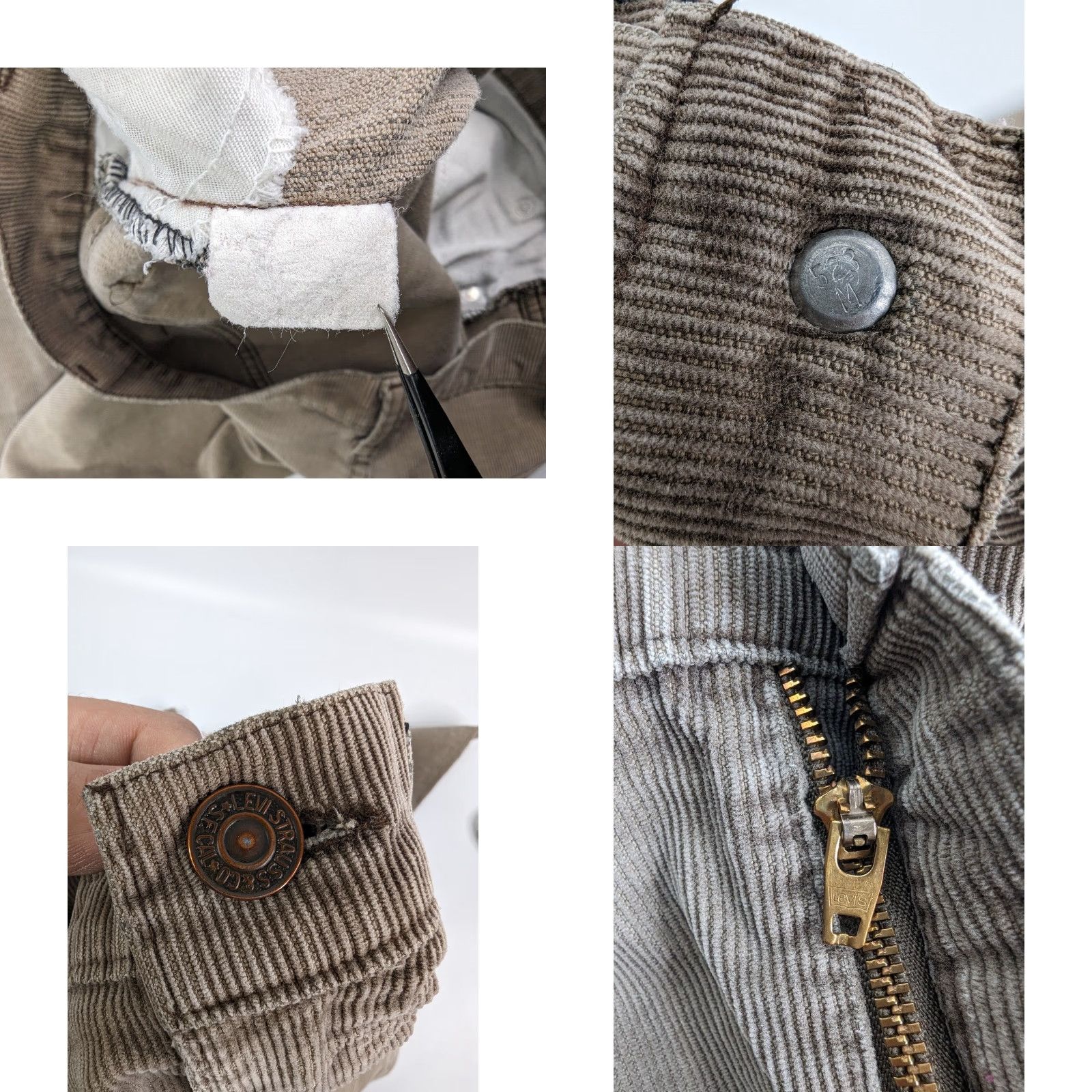 Levi's VINTAGE Levi's Corduroy Pants Straight Mens 34x30 Brown 70s 80s USA Standard Regular Chino Cotton Distressed Size US 34 / EU 50 - 10 Thumbnail