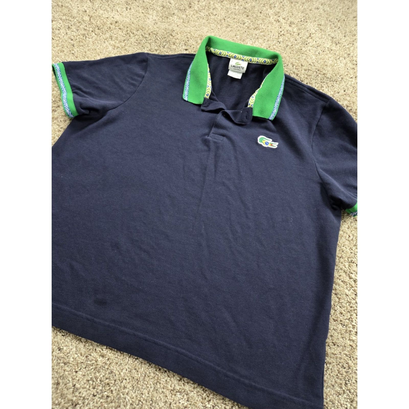 Lacoste VINTAGE Lacoste Brazil Polo Shirt Size 8 Blue Short Sleeve Cotton Soccer Y2K Size US M / EU 48-50 / 2 - 2 Thumbnail