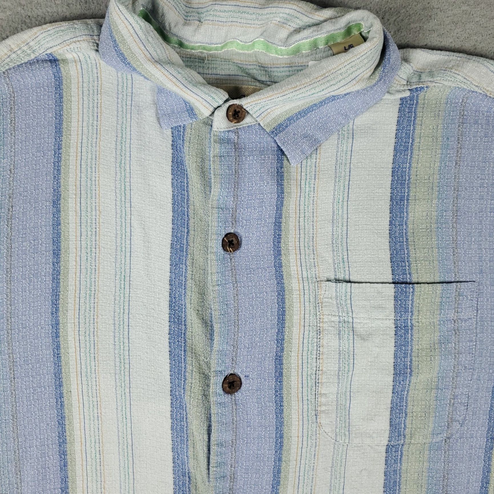 Tommy Bahama Tommy Bahama Shirt Mens Large Silk Short Sleeve Button-Up Striped Blue Hawaiian Beach Mens Size US L / EU 52-54 / 3 - 2 Thumbnail