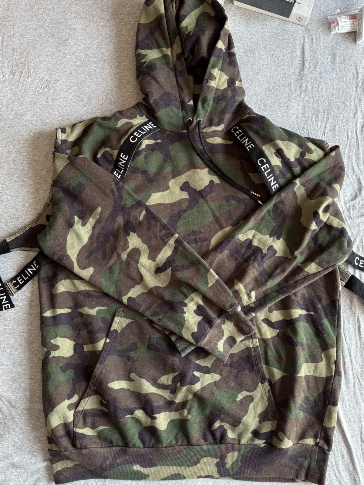 Celine CELINE BY HEDI SLIMANE Oversized Logo Band Camo Hoodi Size US M / EU 48-50 / 2 - 1 Thumbnail