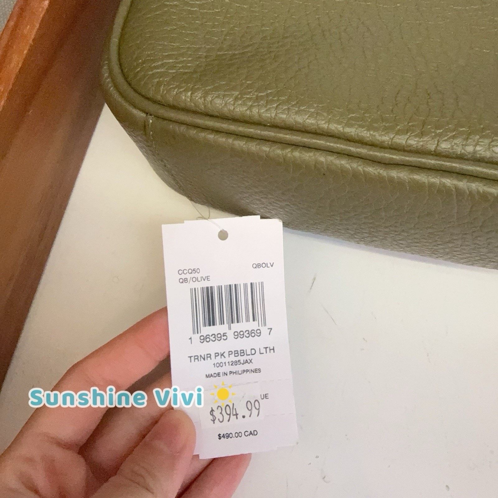 Coach NWT Coach Turner Pack Gunmetal/Olive Pebble Leather CCQ50 Size ONE SIZE - 7 Thumbnail