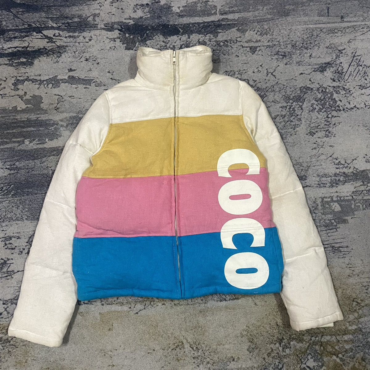 Japanese Brand × Vintage Vintage Coco LuLu Colour Block Duck Canvas Puffer Jacket Size M / US 6-8 / IT 42-44 - 2 Thumbnail