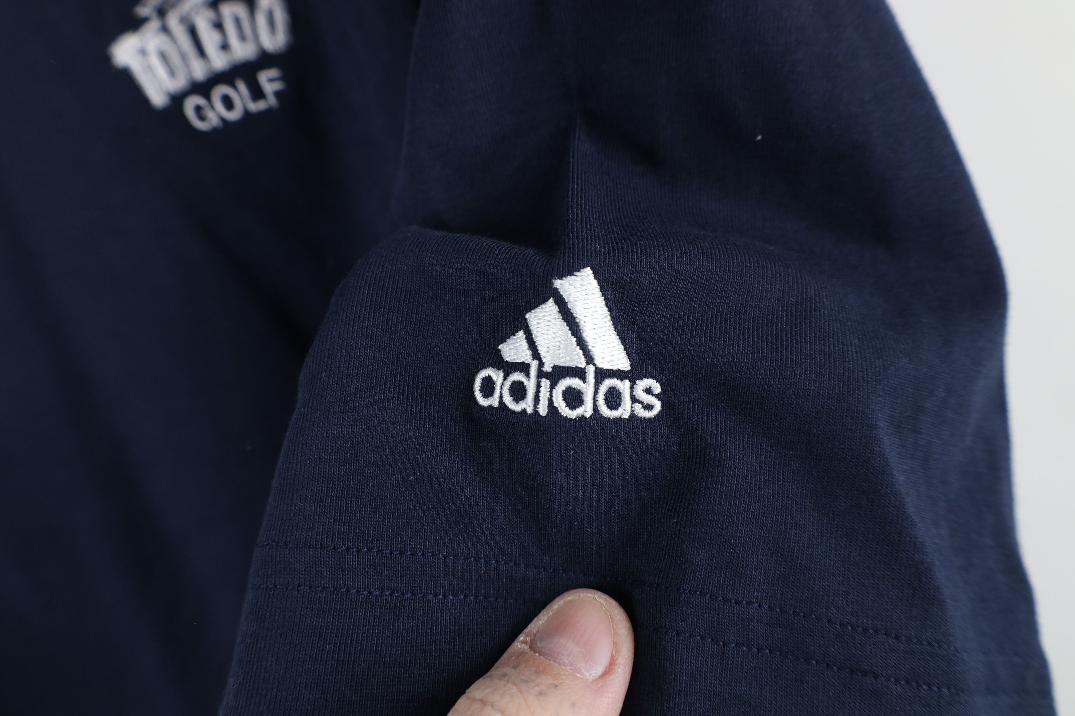 Adidas × Vintage New Adidas University of Toledo Golf Mock Neck T-Shirt Blue Size US XL / EU 56 / 4 - 4 Thumbnail