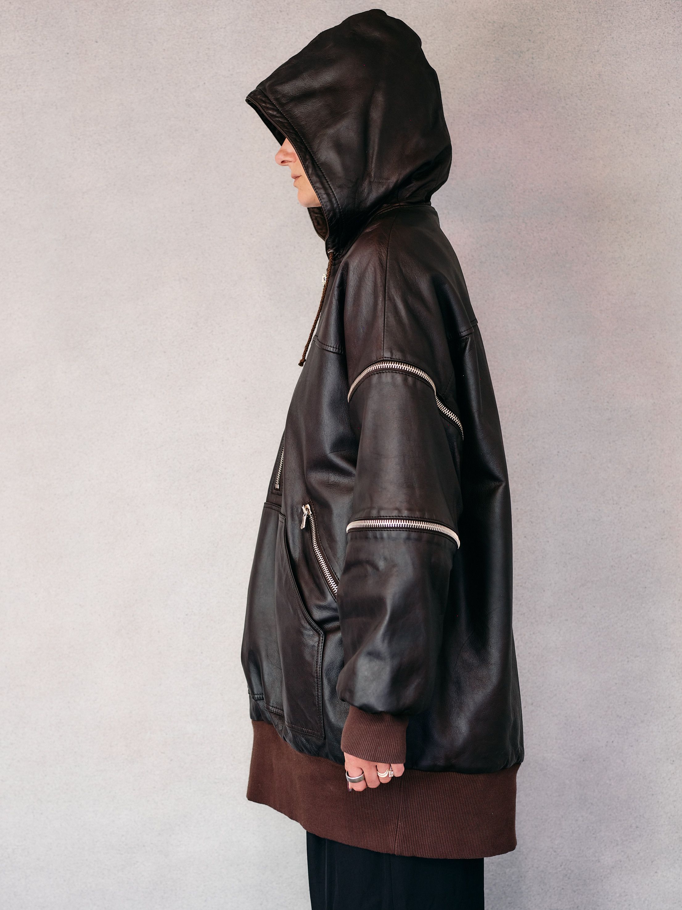 Dolce & Gabbana Dolce & Gabbana AW 2003 Goat Leather Hoodie Size US L / EU 52-54 / 3 - 11 Thumbnail