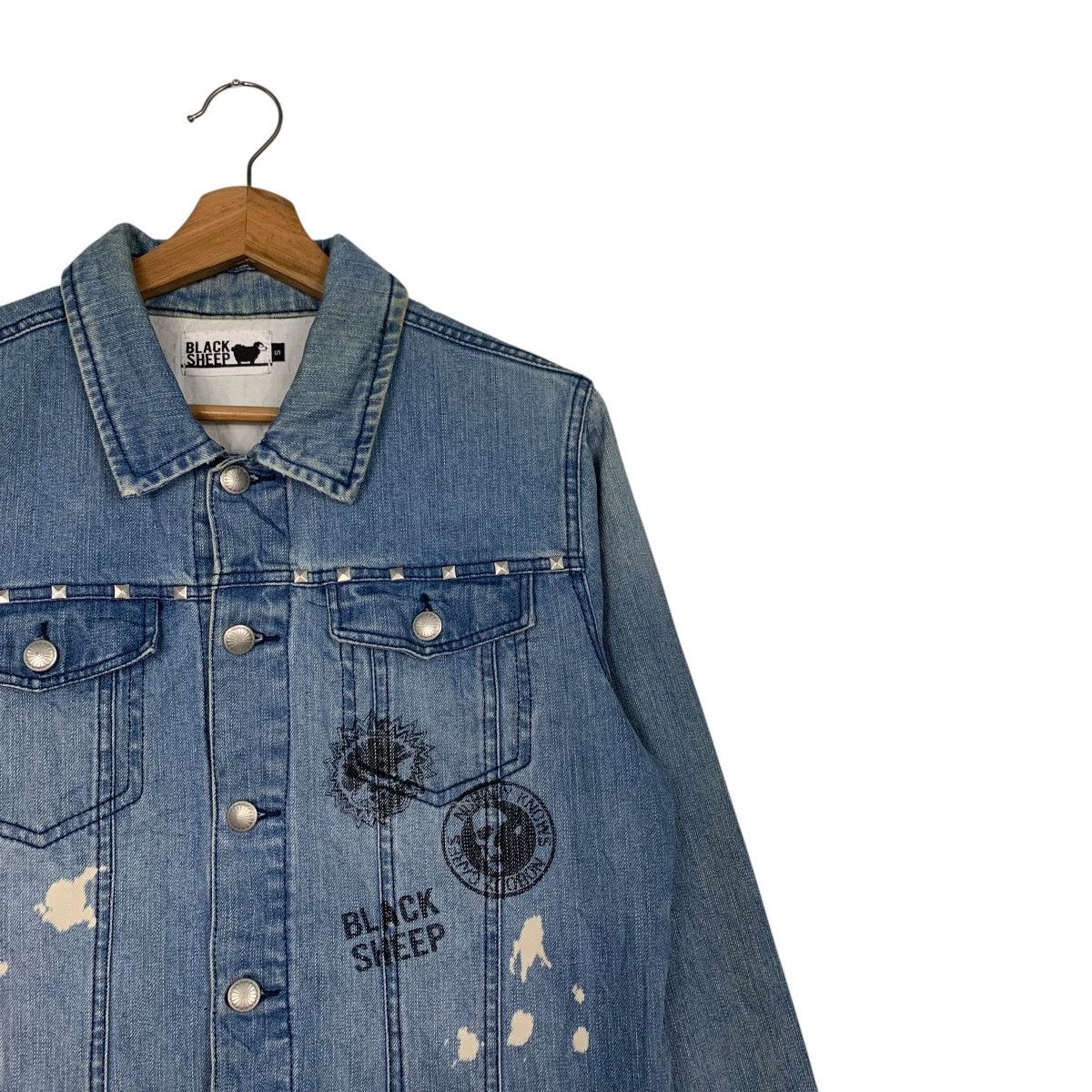 Black Sheep BLACK SHEEP Washed Blue Studded Denim Jacket #2734-C123 Size US S / EU 44-46 / 1 - 5 Thumbnail