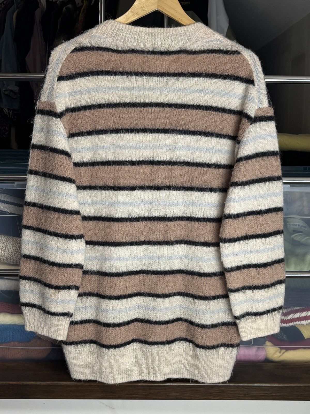 Acne Studios Acne Studios Knitted Oversized Sweater Wool Alpaca Striped Size US XXS / EU 40 - 5 Thumbnail