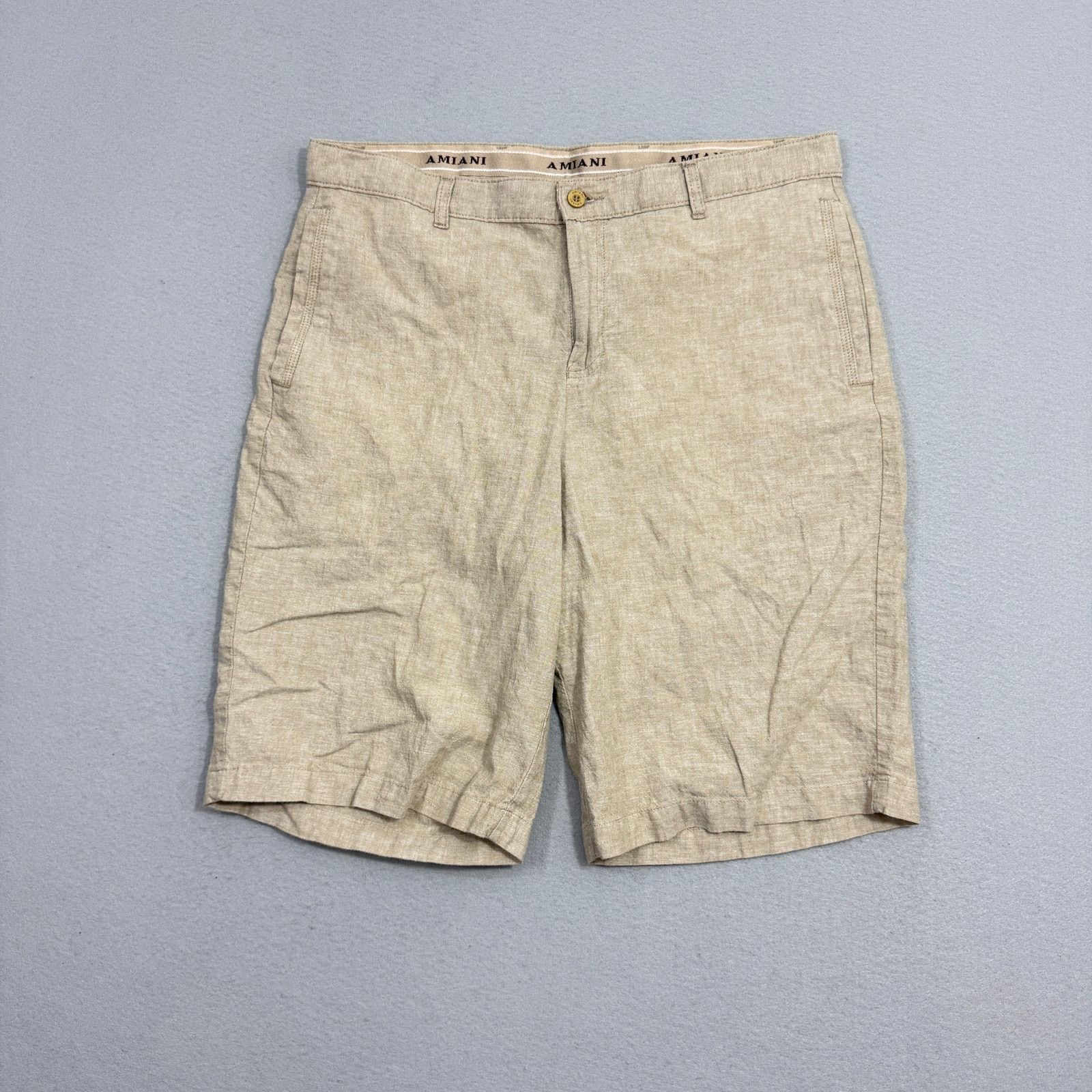 Armani Exchange Armani Exchange Shorts 36 Tan 12" Inseam A/X Linen Blend Size US 36 / EU 52 - 1 Thumbnail