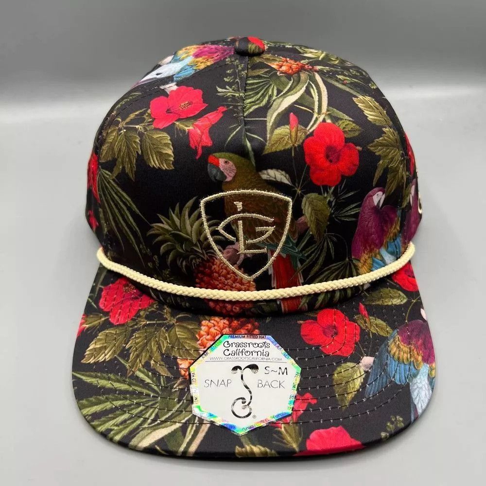 Grassroots California Greg Lutzka Hat Men S-M Hawaiian Skate Grassroots Snap Back Size ONE SIZE - 1 Thumbnail