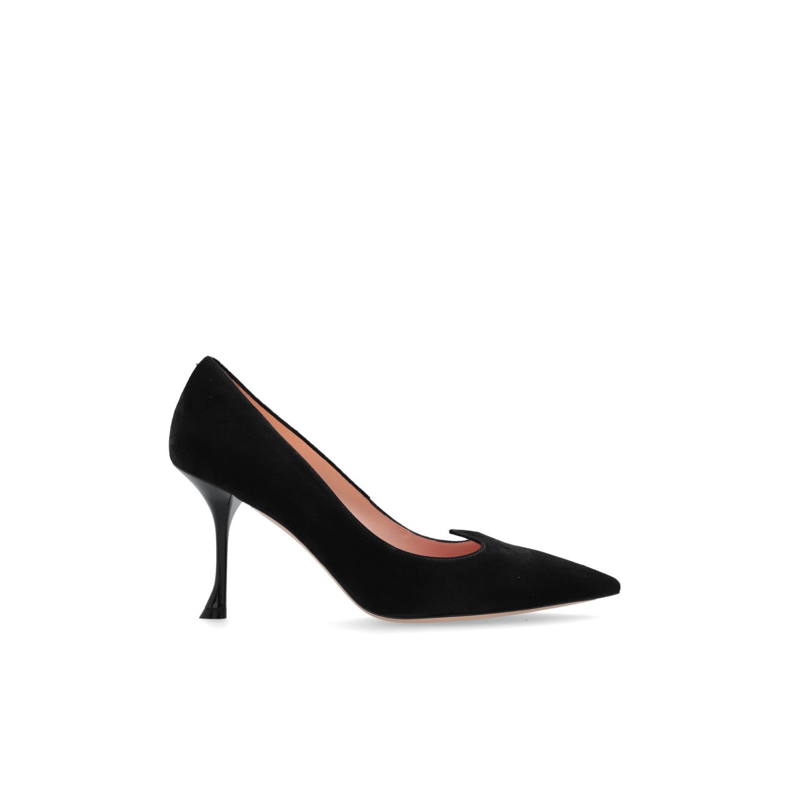 ROGER VIVIER I L ove Black Suede 85mm Heel Pumps New & Authe