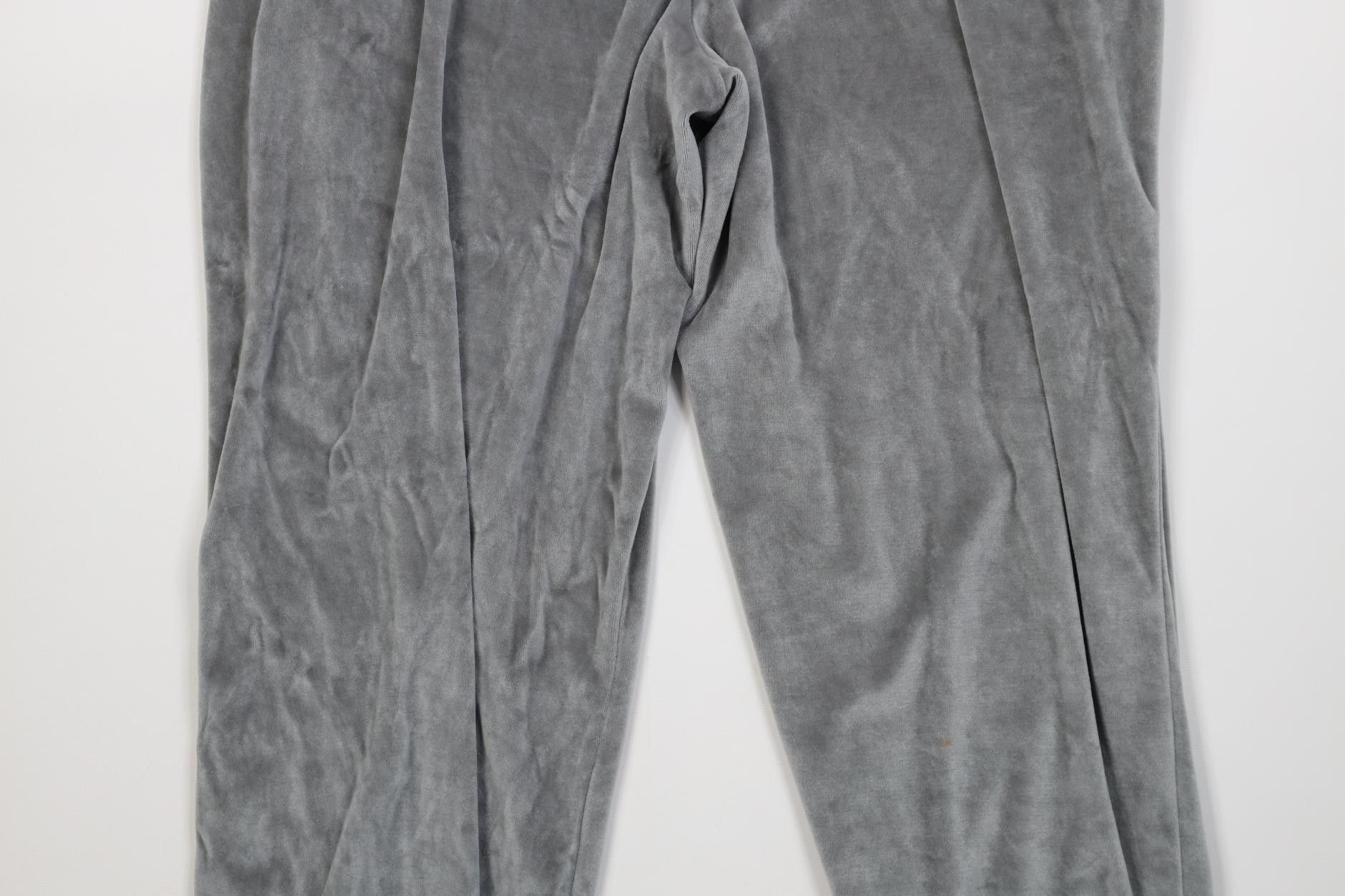Vintage Vintage 90s Y2K Streetwear Velour Wide Leg Sweatpants Gray Size US 34 / EU 50 - 11 Thumbnail