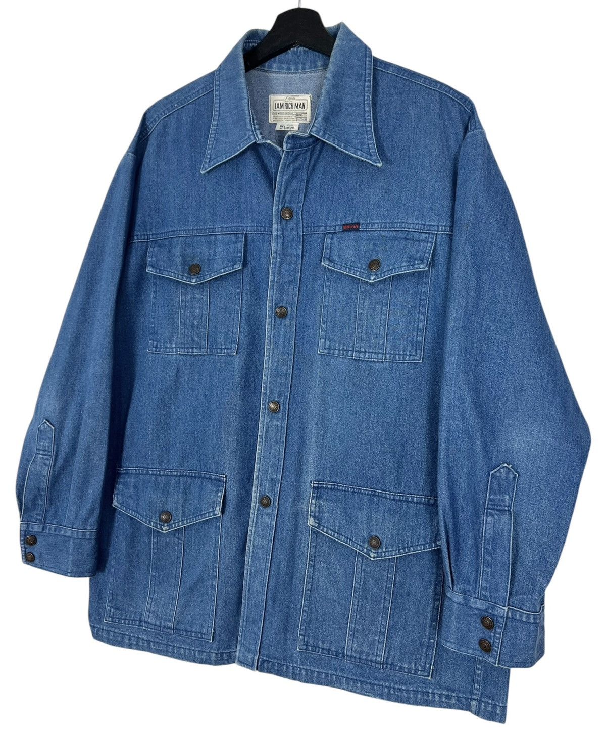 Edwin RARE 90s Vintage Edwin “i am rich man” Chore Denim Jacket Size US L / EU 52-54 / 3 - 4 Thumbnail