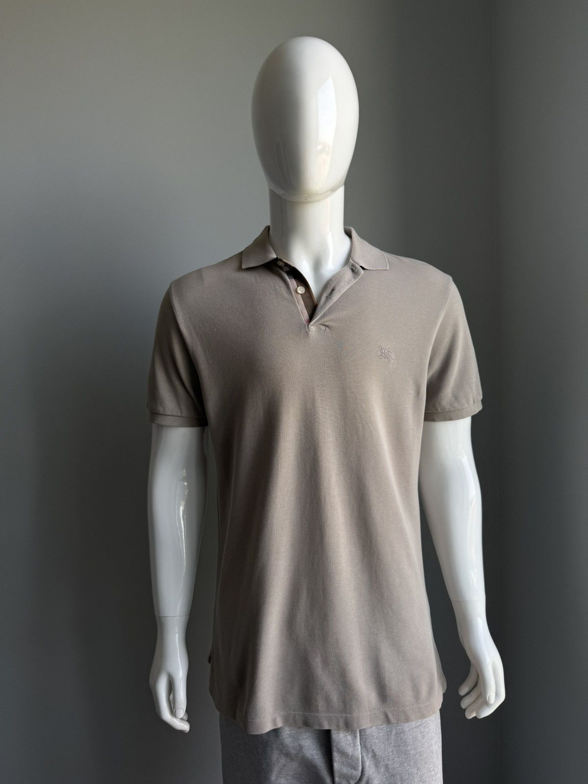 Burberry Burberry Label Men Embroidery Logo Polo Tee Gray Size US L / EU 52-54 / 3 - 2 Thumbnail