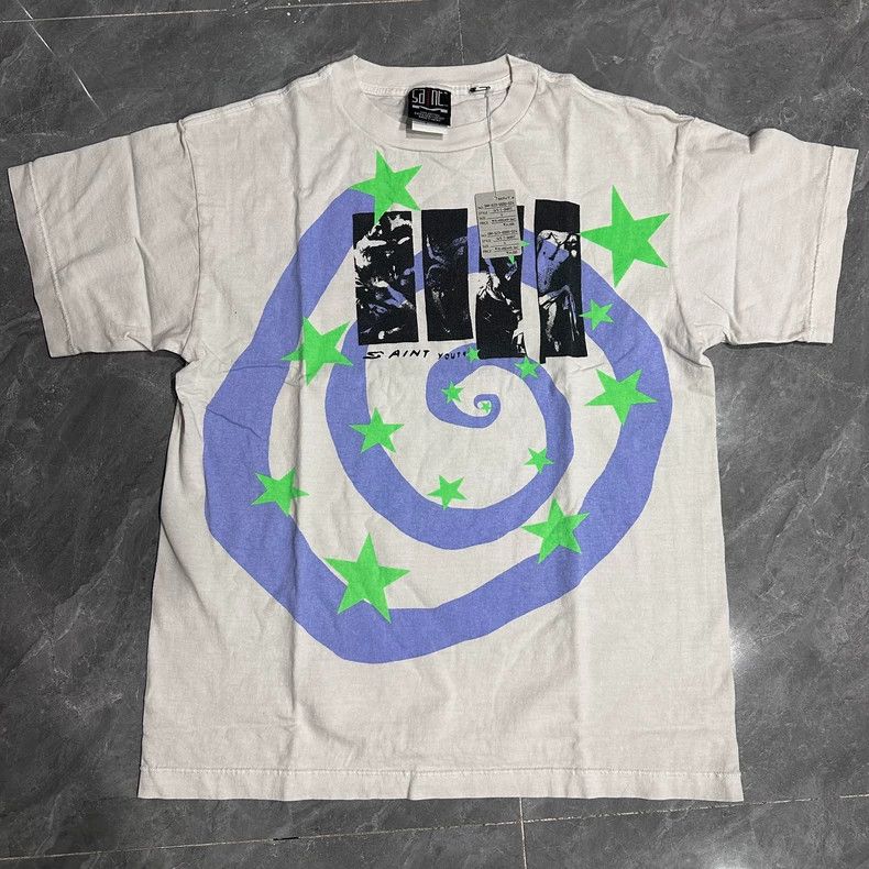 Saint Michael Saint Michael White Pink Sky Blue Star Portrait Swirl Shor Size US S / EU 44-46 / 1 - 1 Thumbnail