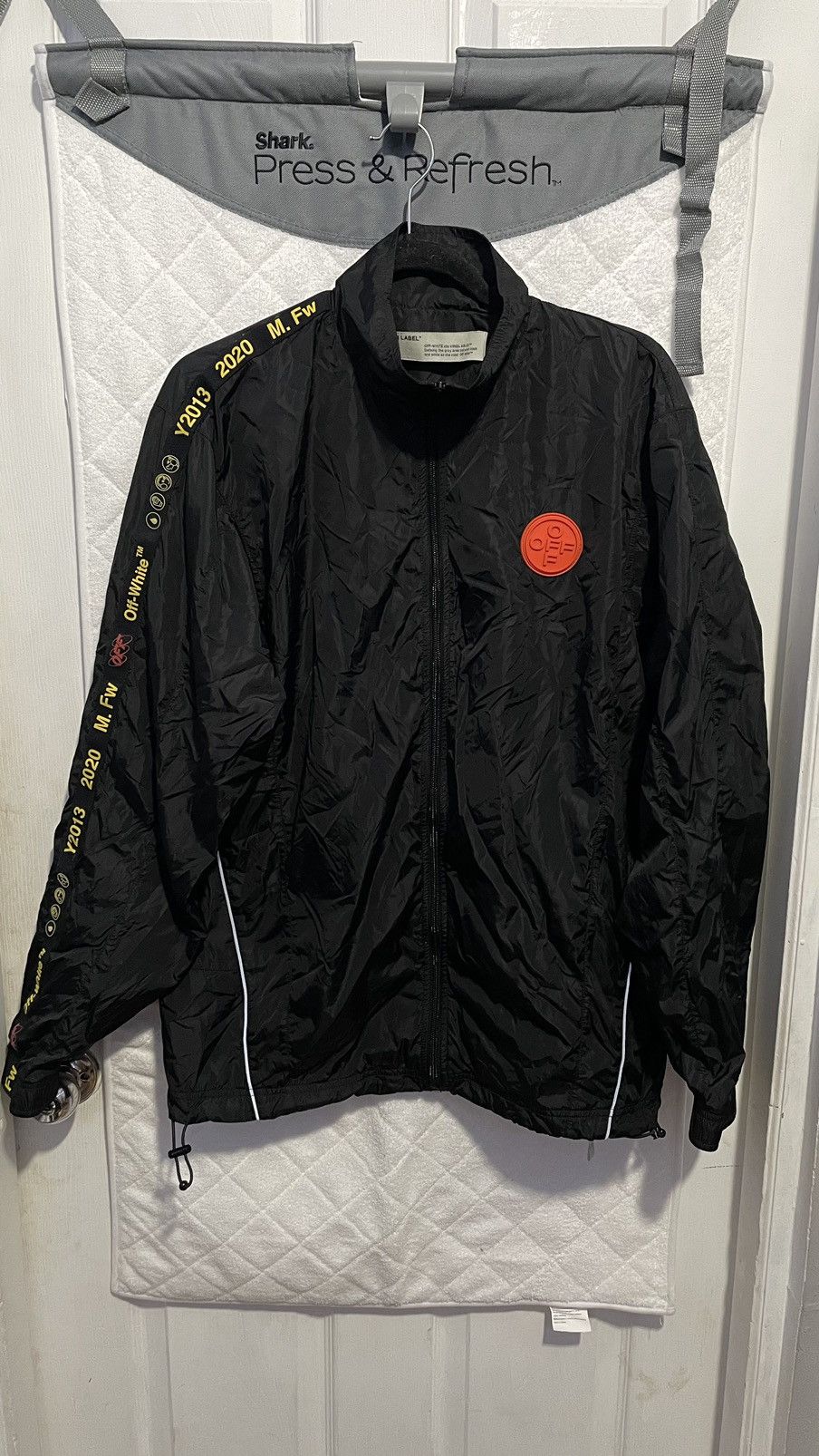 image of Off White Off-White Nylon Track Jacket Size L in Black, Men's