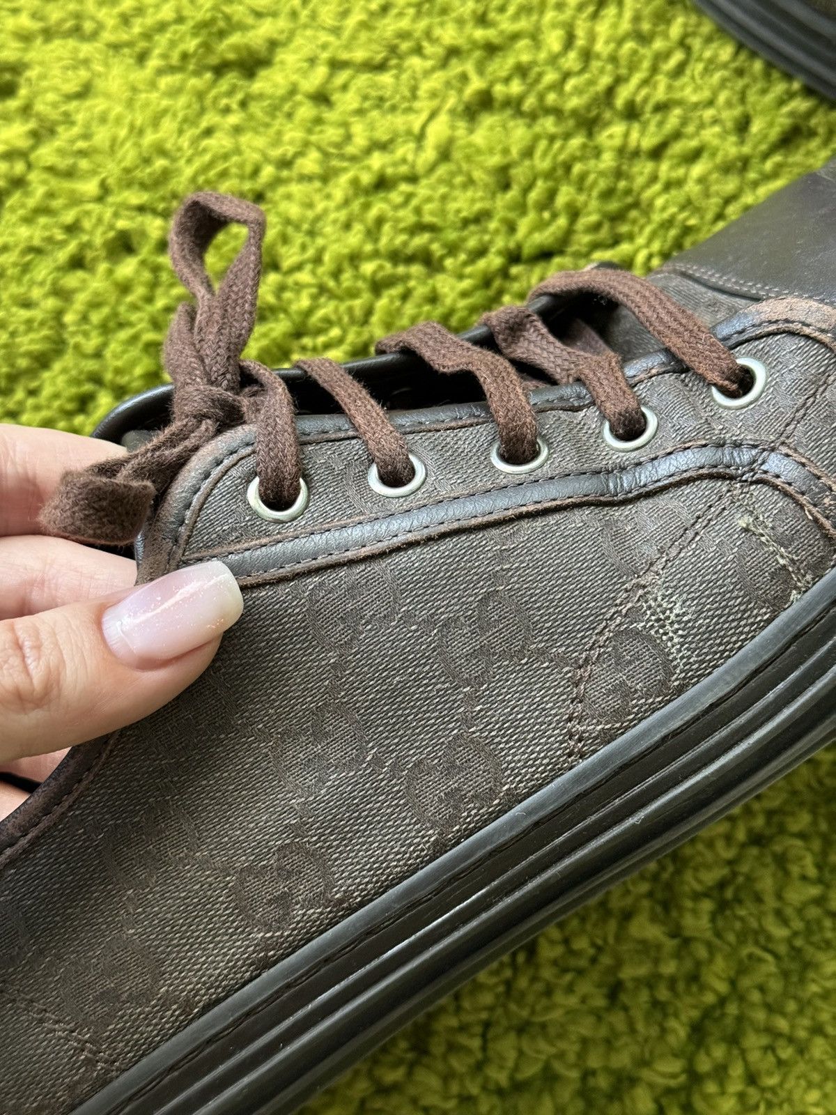 Designer × Gucci Gucci GG monogram leather sneakers Size US 8 / EU 41 - 13 Thumbnail