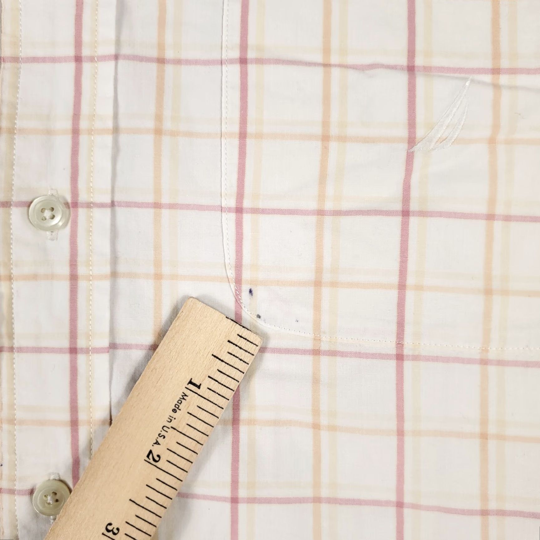 Nautica Nautica Shirt Mens XL Beige Red Check Button-Up Short Sleeve Casual Office Wear 100% Cotton Adult Mens Size US XL / EU 56 / 4 - 4 Thumbnail