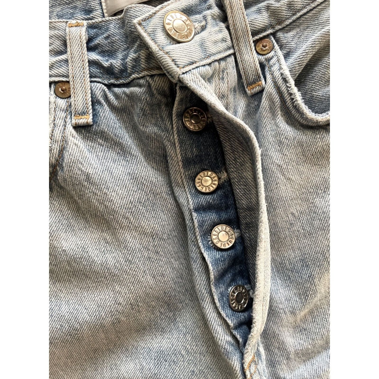 Agolde AGOLDE Riley Straight Jeans Womens 24 26x26 Button Fly Light Wash Denim Blue 90s Bohemian City Grunge Hip Hop Punk Retro 5-Pocket Size 42" / US 20 - 5 Thumbnail