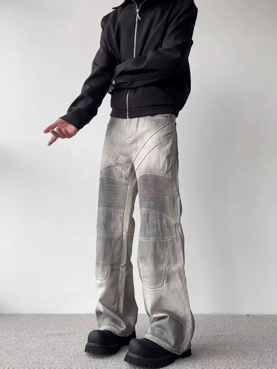Japanese Brand × Jean Aged Washed Dirty Dyed Biker Denim Trousers Size US 28 / EU 44 - 3 Thumbnail