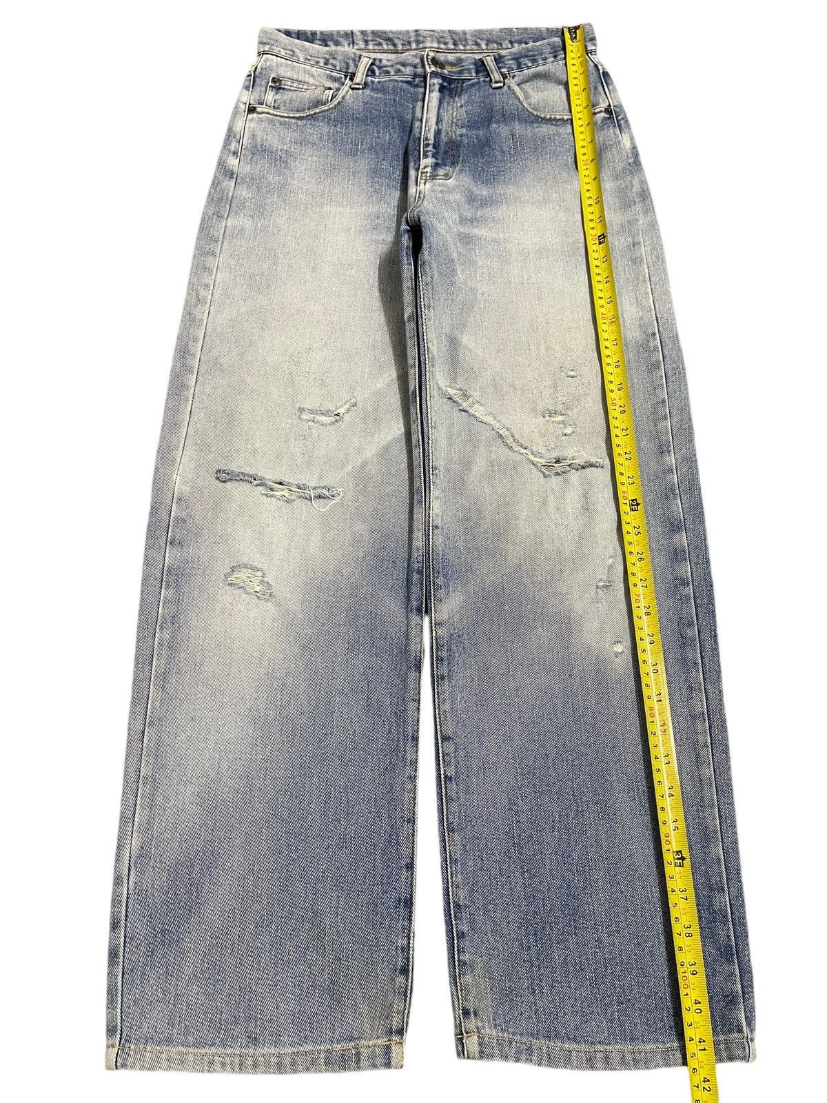 Denime Vintage Japanese Brand Blue Faded Wash Distress Baggy Jeans Size US 30 / EU 46 - 12 Thumbnail