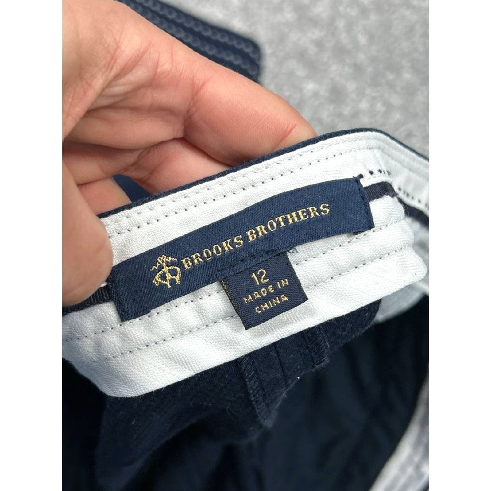 Brooks Brothers Brooks Brothers A-Line Skirt Women 12 Blue Cotton Stretch Mini Casual Business City Preppy 90s Womens Size 34" / US 12 / IT 48 - 3 Thumbnail