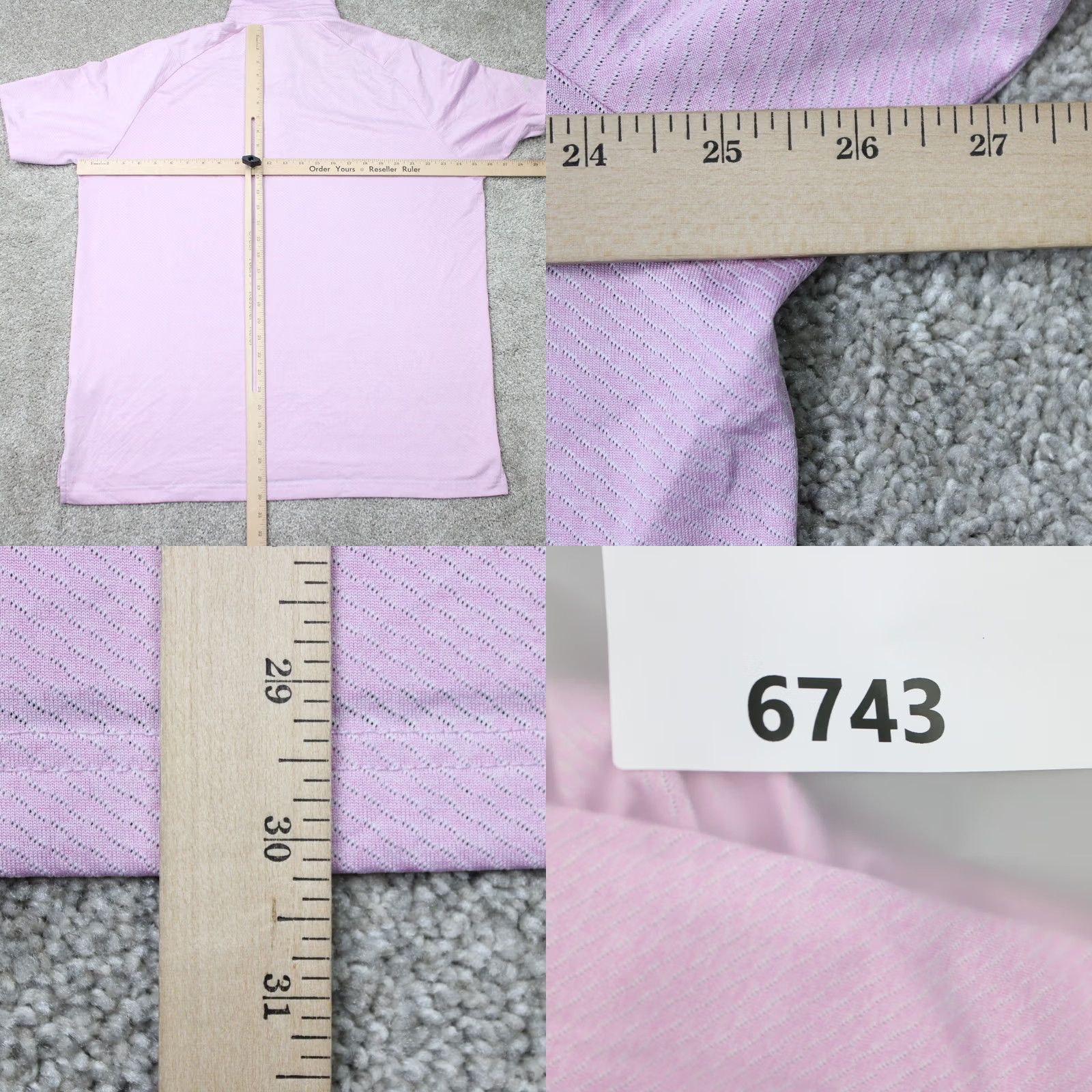 Callaway Callaway Polo Shirt Mens Large Pink Striped Golf Polyester Stretch Short Sleeve Size US L / EU 52-54 / 3 - 8 Thumbnail