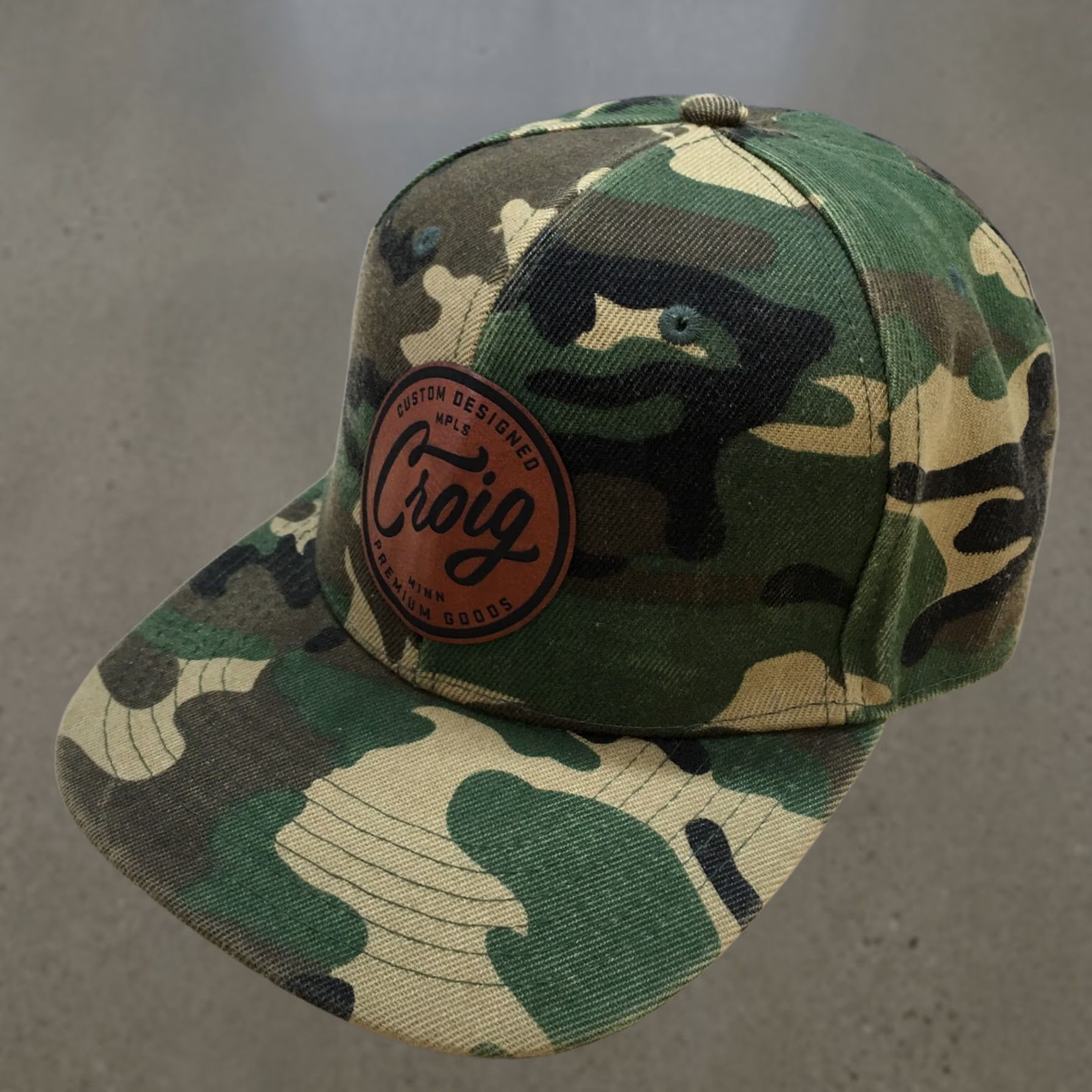 Logo 7 Croig Minnesota Baseball Hat Mens Green Camo OS Adjustable Embroidered Logo Size ONE SIZE - 1 Thumbnail