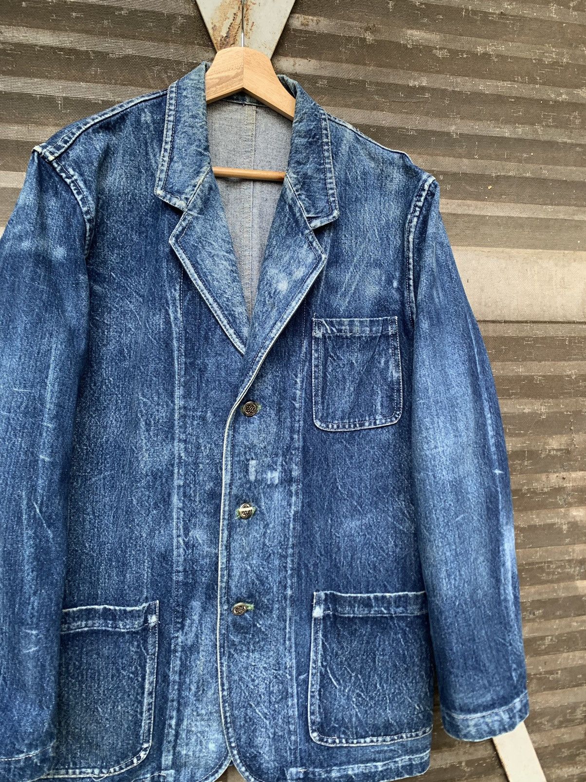 Yohji Yamamoto 👹VINTAGE YOHJI YAMAMOTO DENIM BLAZER JACKET Size US M / EU 48-50 / 2 - 2 Thumbnail