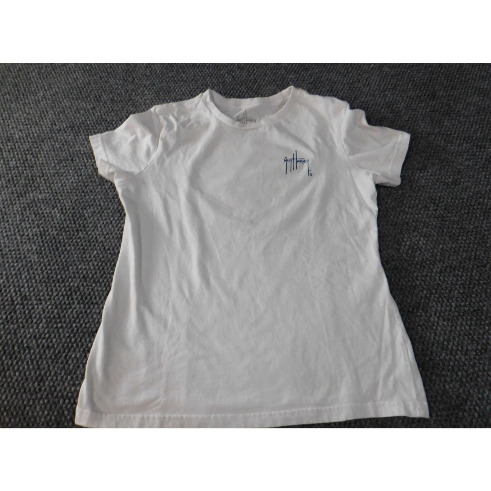 Guy Harvey Guy Harvey Womens Shirt Small White Graphic Tee Beach Island Cap Sleeve Crew Neck T-Shirt Cotton Rayon Casual Womens-Grade Regular Fit Size S / US 4 / IT 40 - 3 Thumbnail